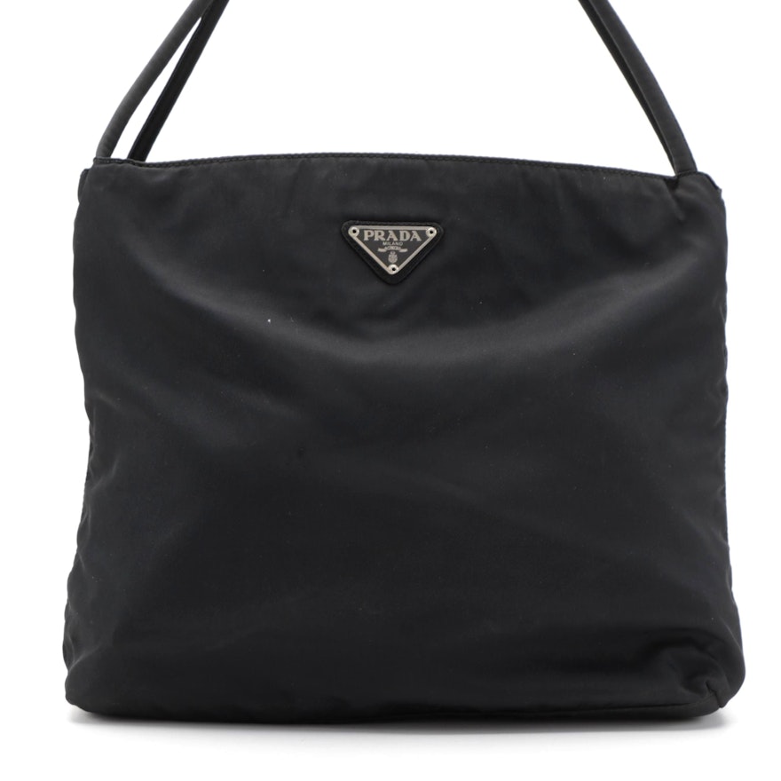 Prada Multi-Compartment Shoulder Tote in Black Tessuto Nylon