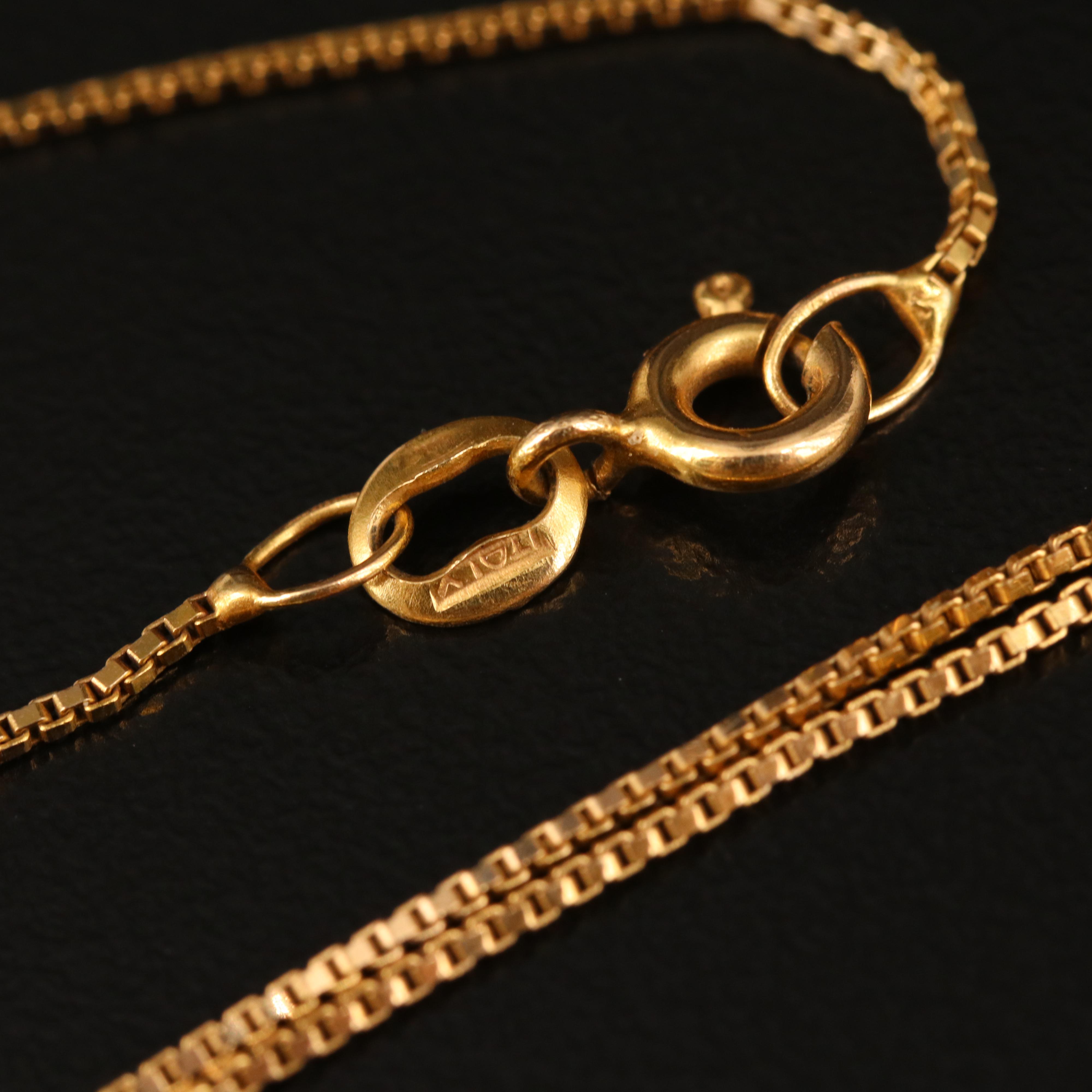 14K Necklace with Credit Suisse 1-gram Gold Ingot Pendant