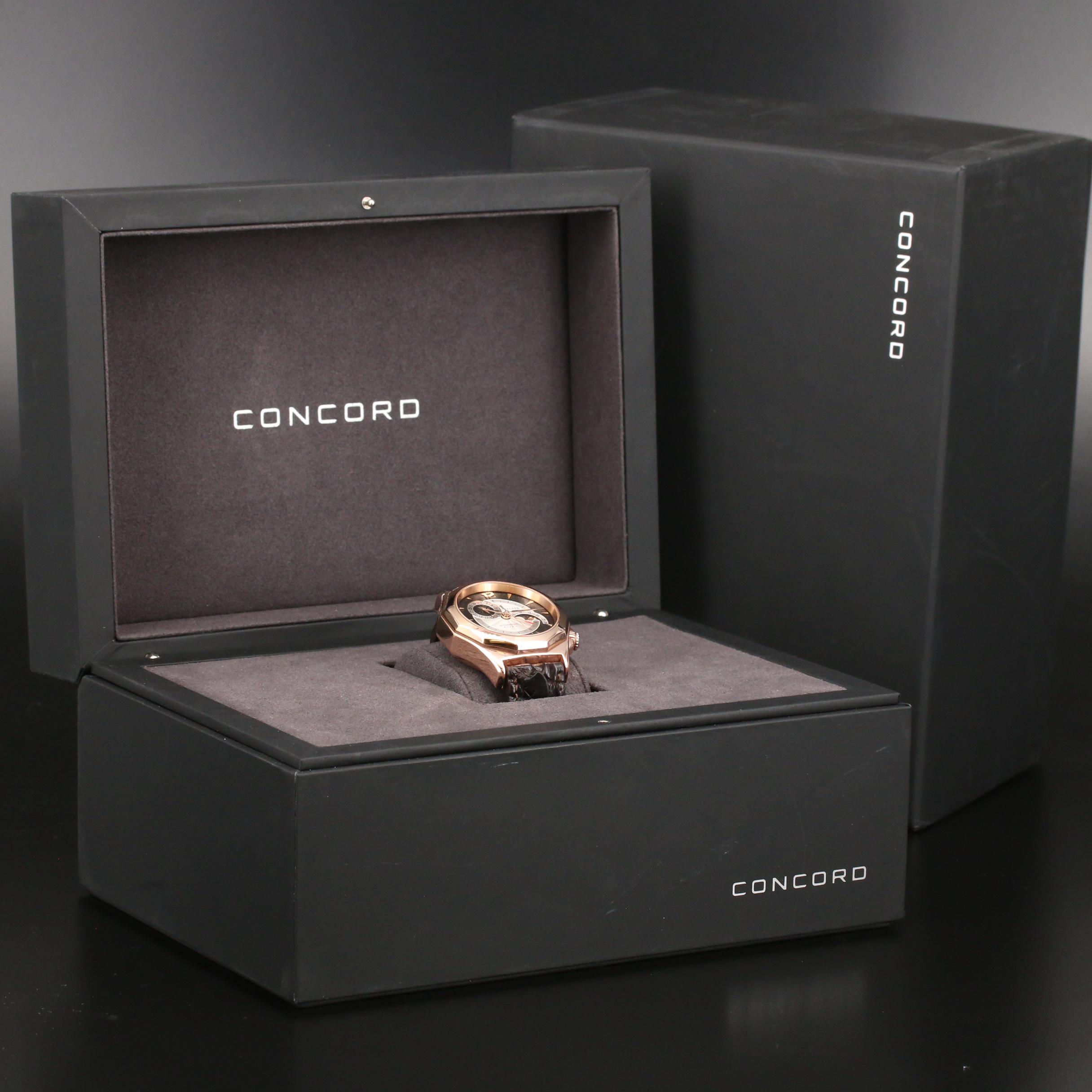 Concord Mariner Reveil Alarm Moonphase 18K Rose Gold Watch