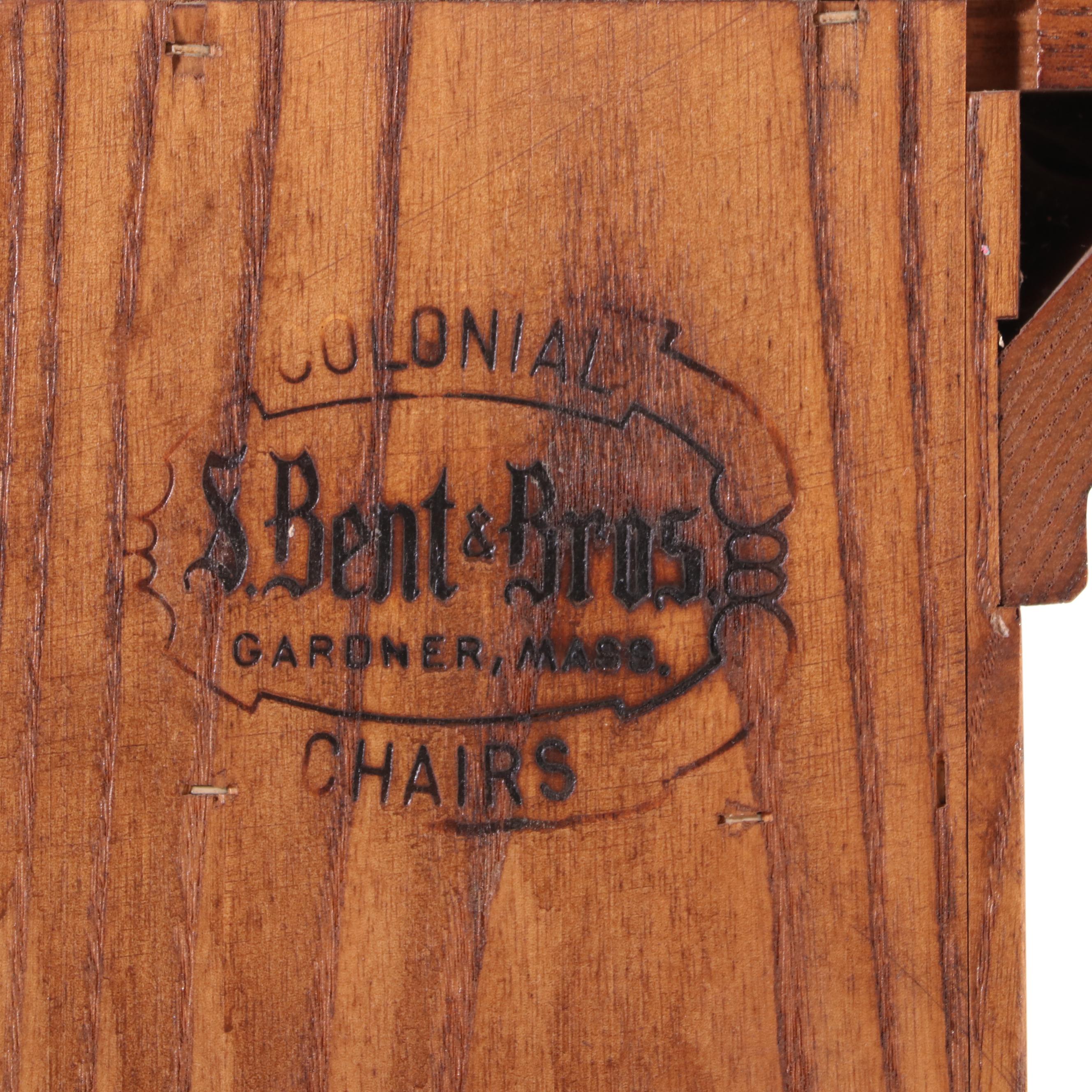 S. Bent & Bros. American Primitive Style Oak Stepback China Cupboard