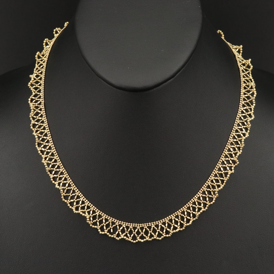 Damas 18K Lace Style Beaded Collar