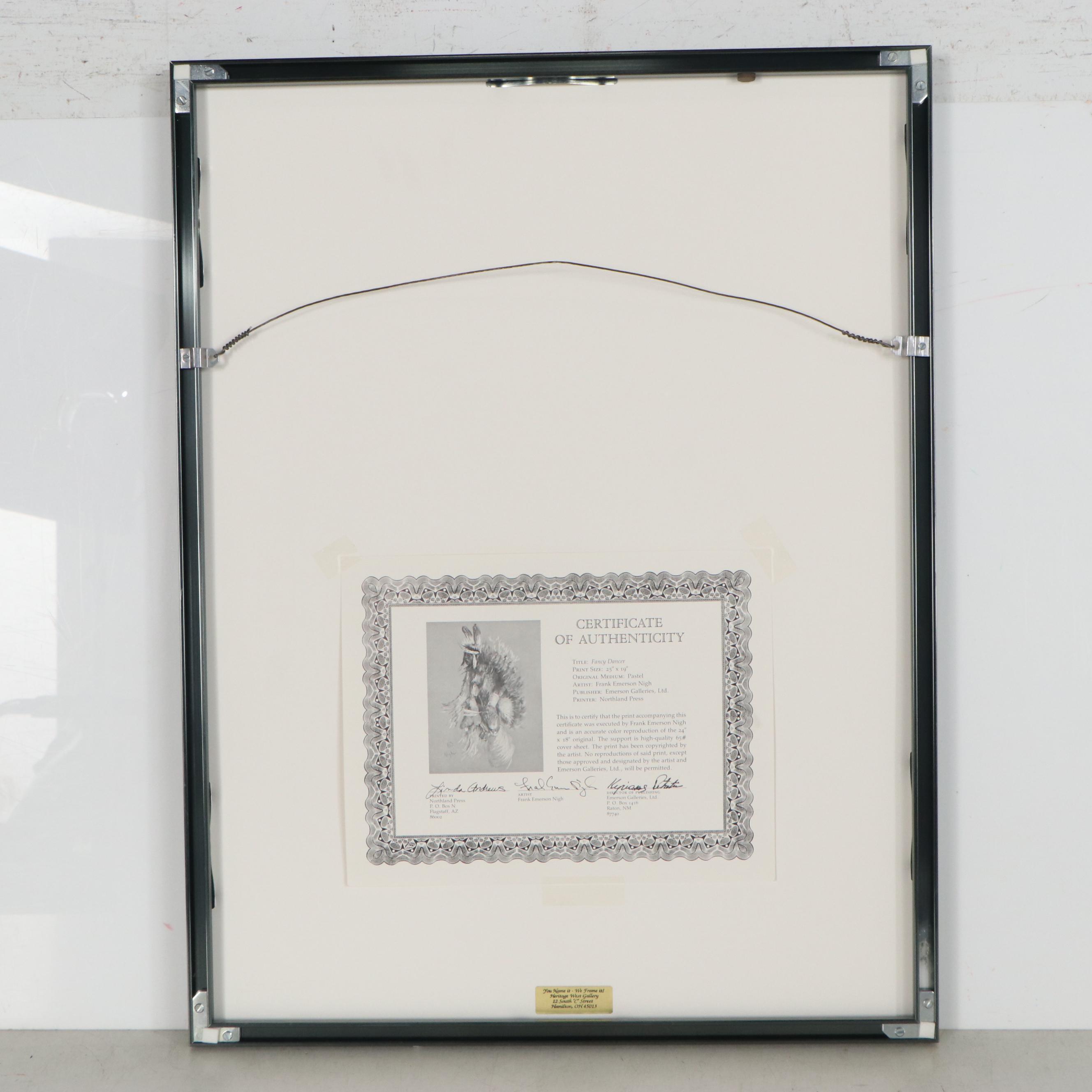 Frank Emerson Nigh Offset Lithograph "Fancy Dancer," Late 20th Century