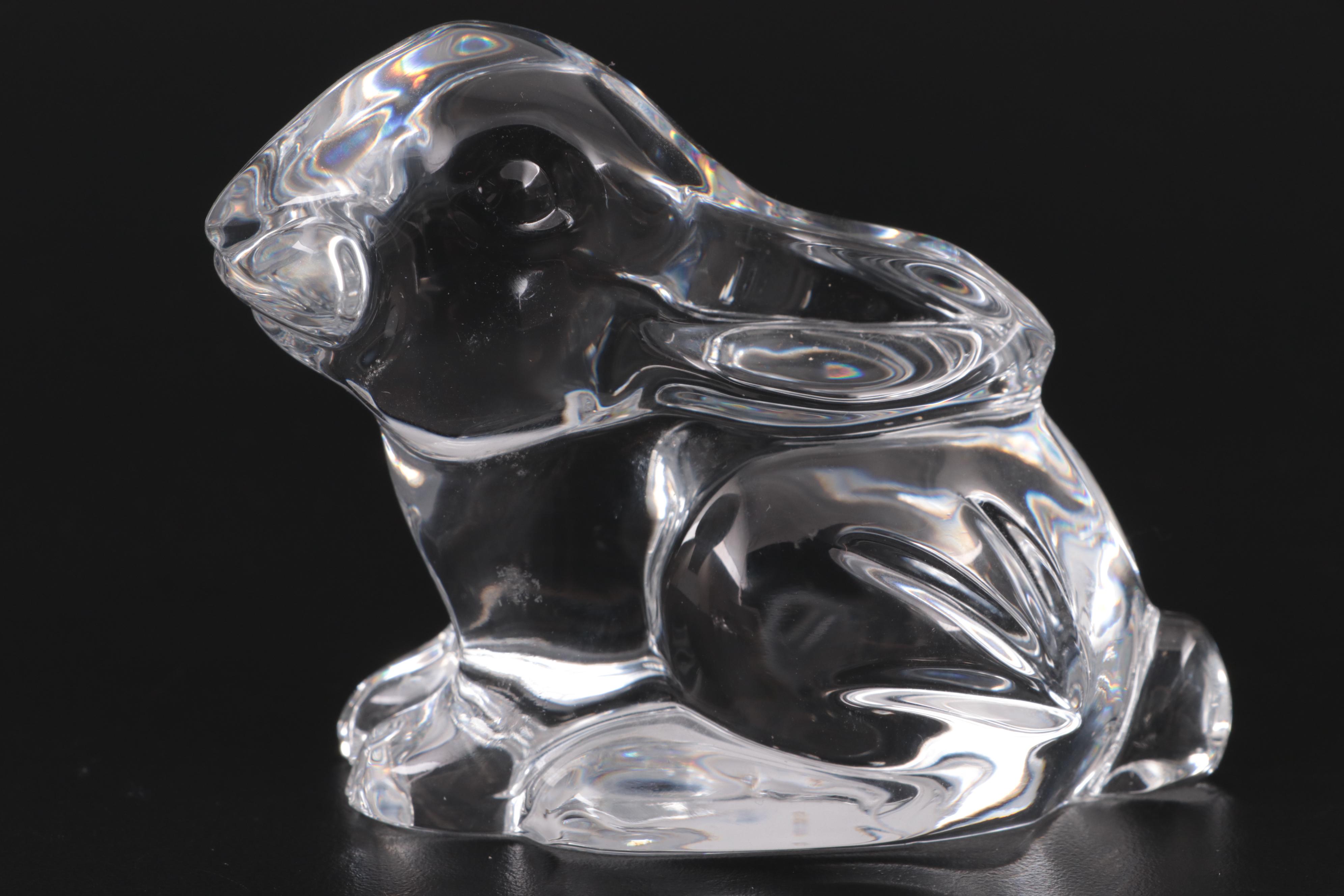 Steuben, Waterford, and St. Louis Crystal Animal Figurines