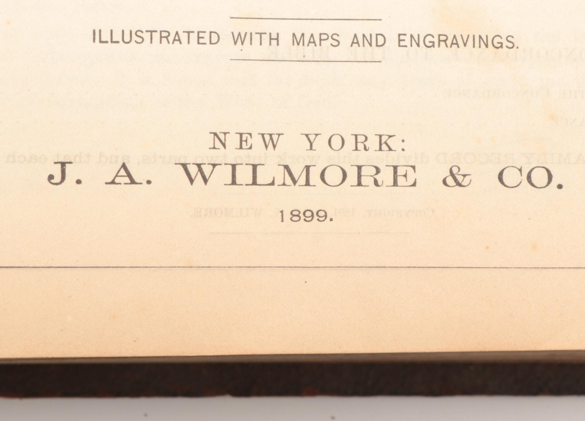 Wilmore's New Analytical Reference Bible, 1899