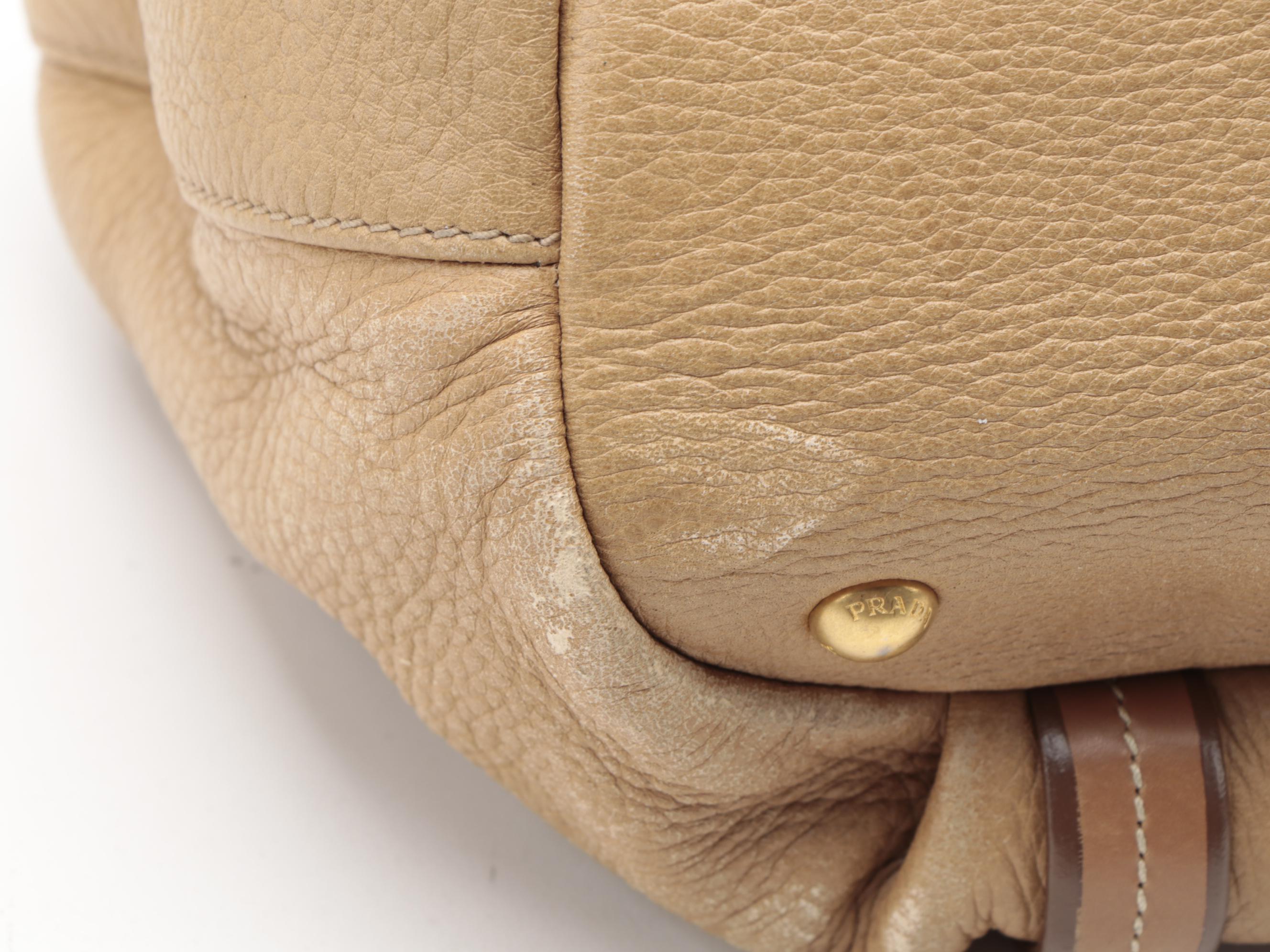 Prada Two-Way Satchel in Tan Vitello Daino Leather