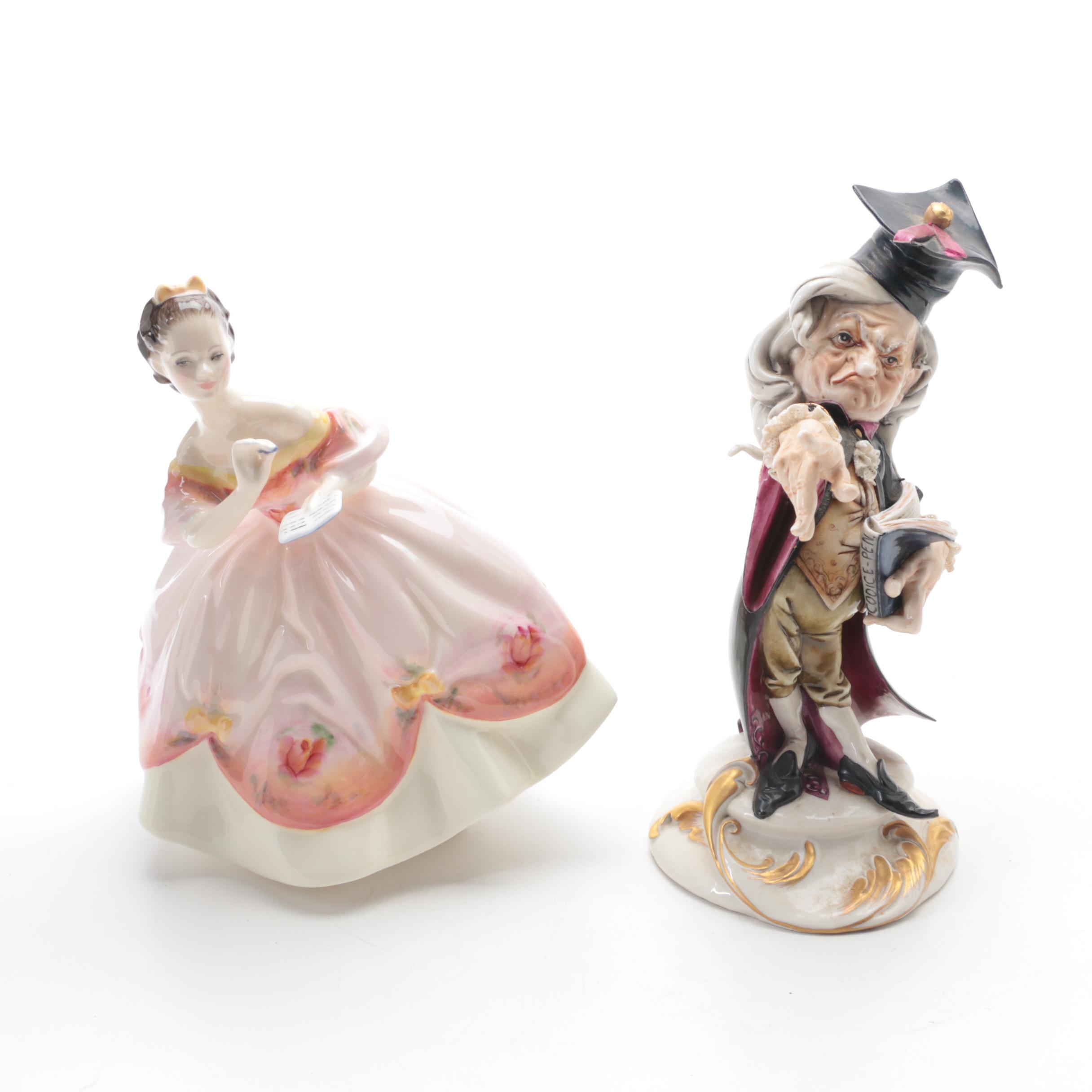 Royal Doulton "Elizabeth" Figurine with Collector's Guides and More