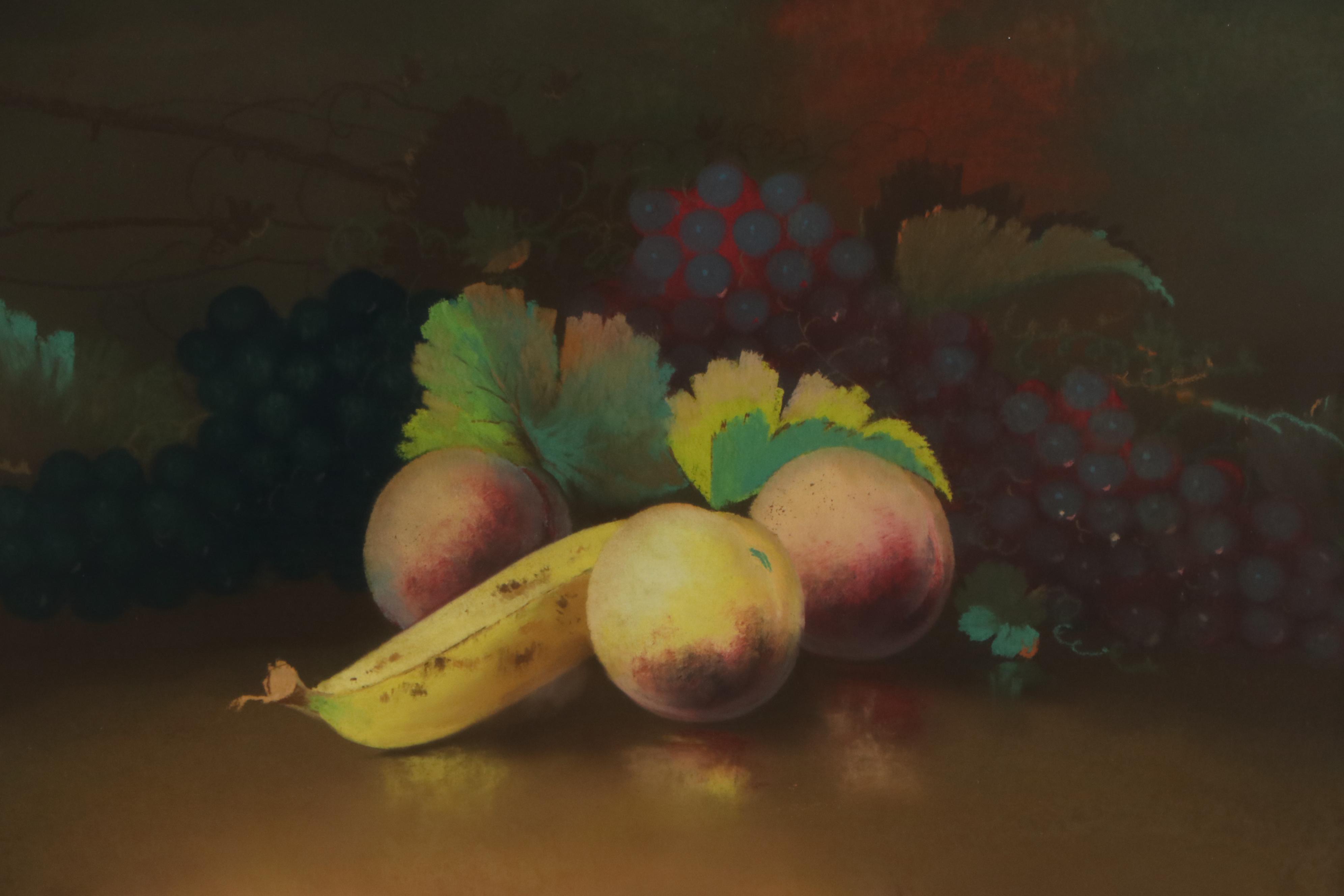 Still Life Pastel Drawing of Fruit Arrangement, circa 1920