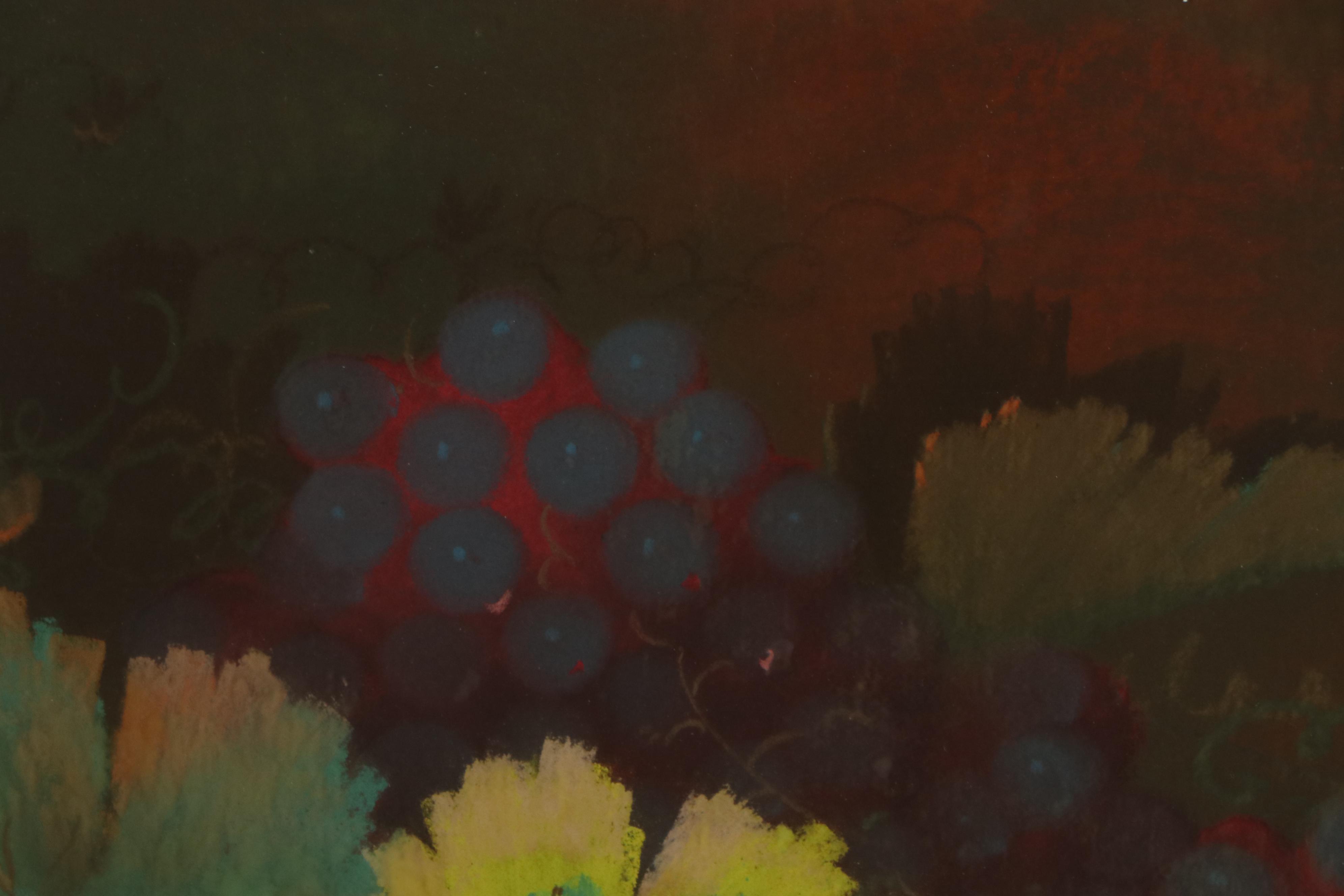 Still Life Pastel Drawing of Fruit Arrangement, circa 1920