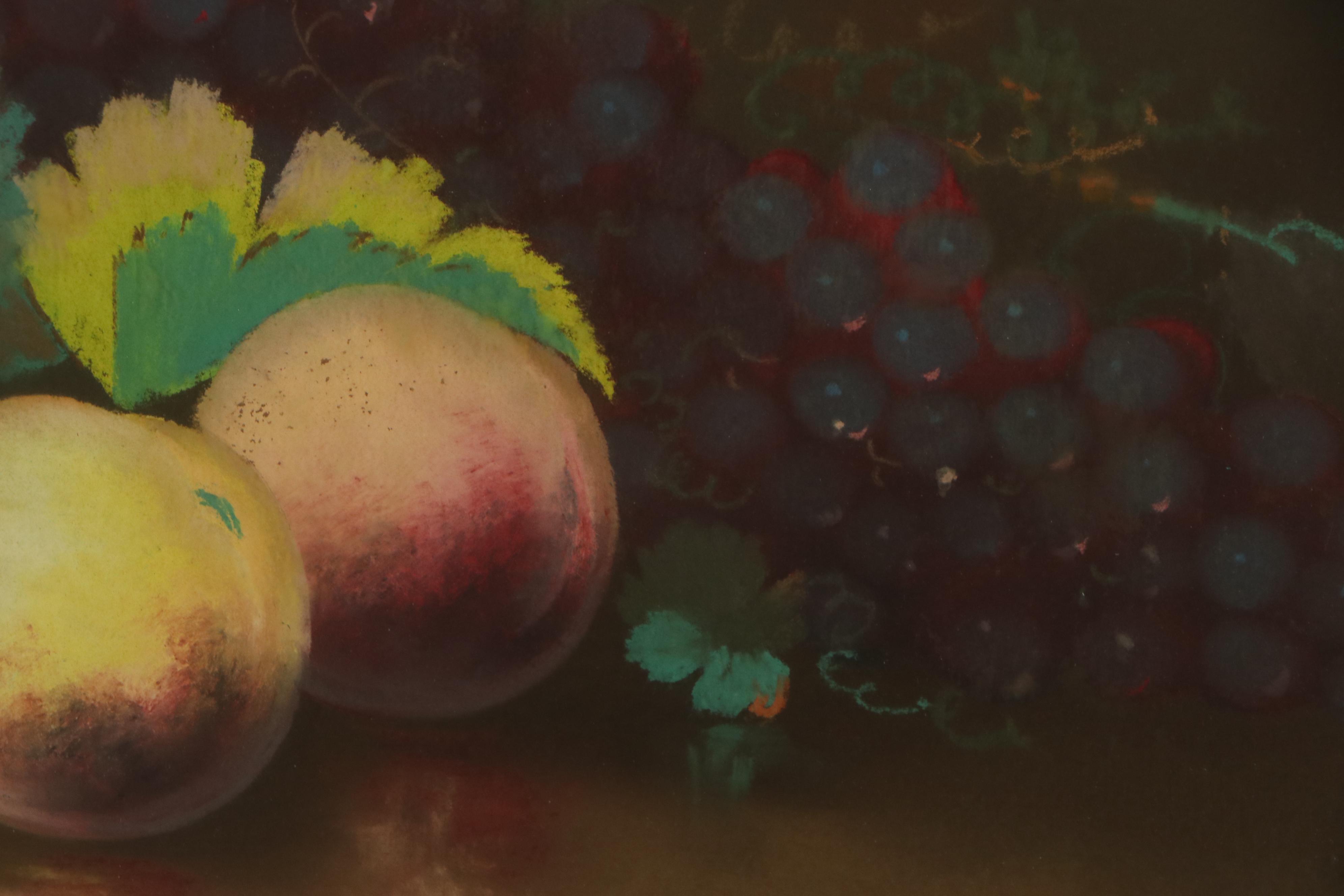 Still Life Pastel Drawing of Fruit Arrangement, circa 1920