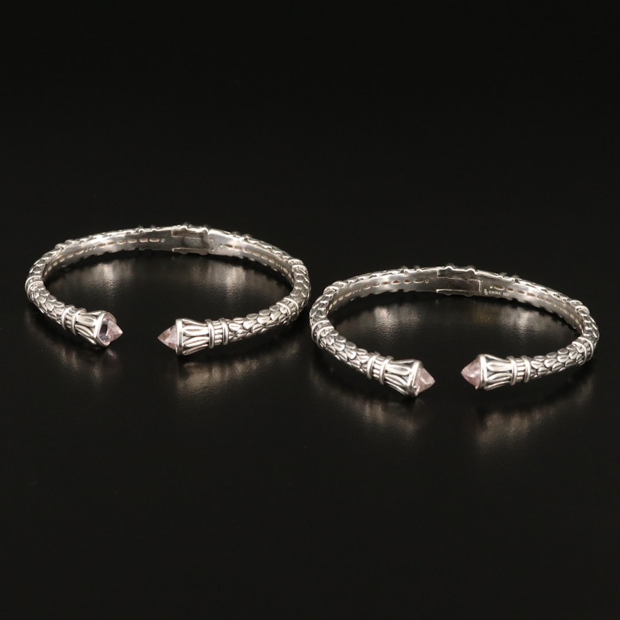 SeidenGang Sterling Silver Quartz Cuffs