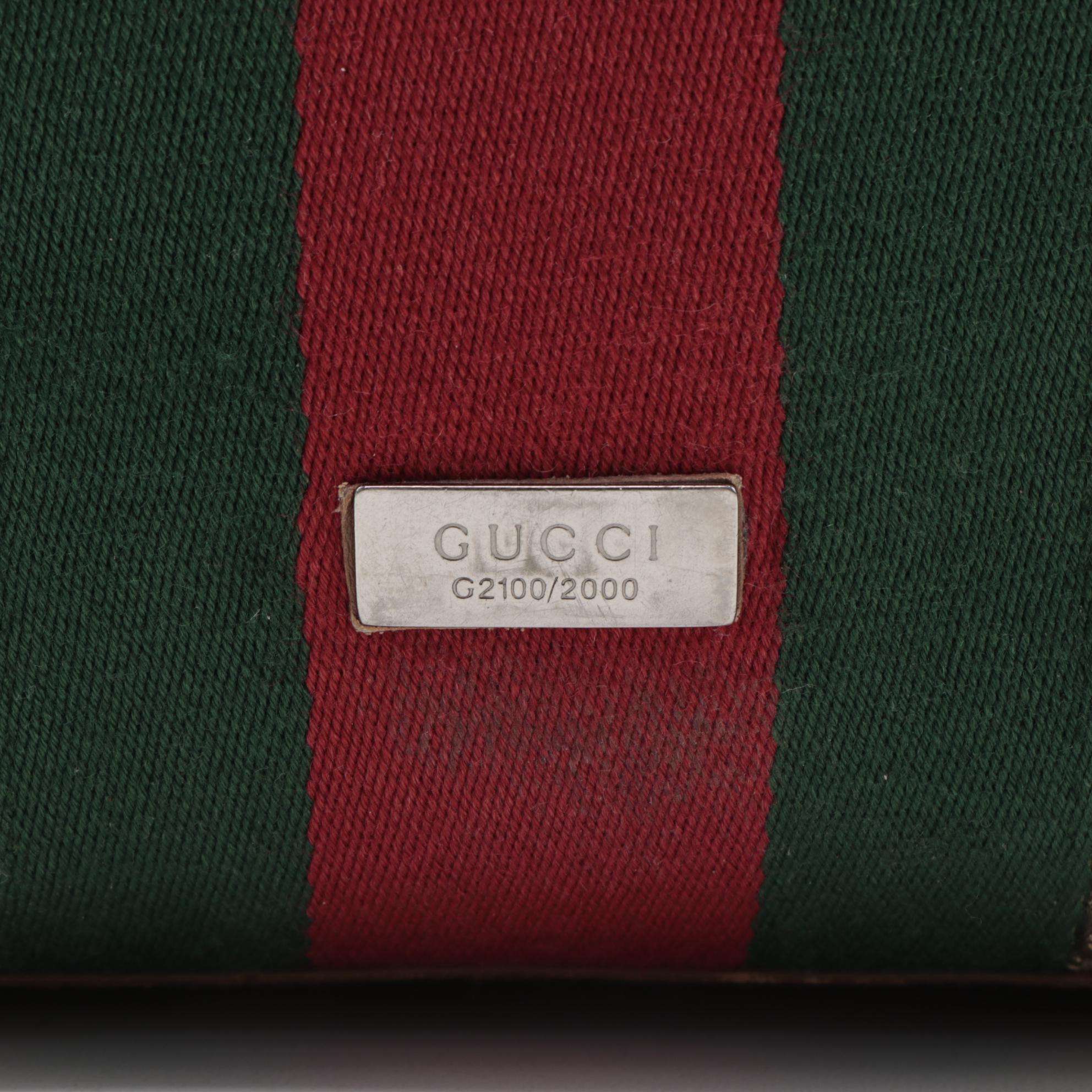 Gucci Limited Edition GG Canvas and Wide Web Tote with Leather Trim
