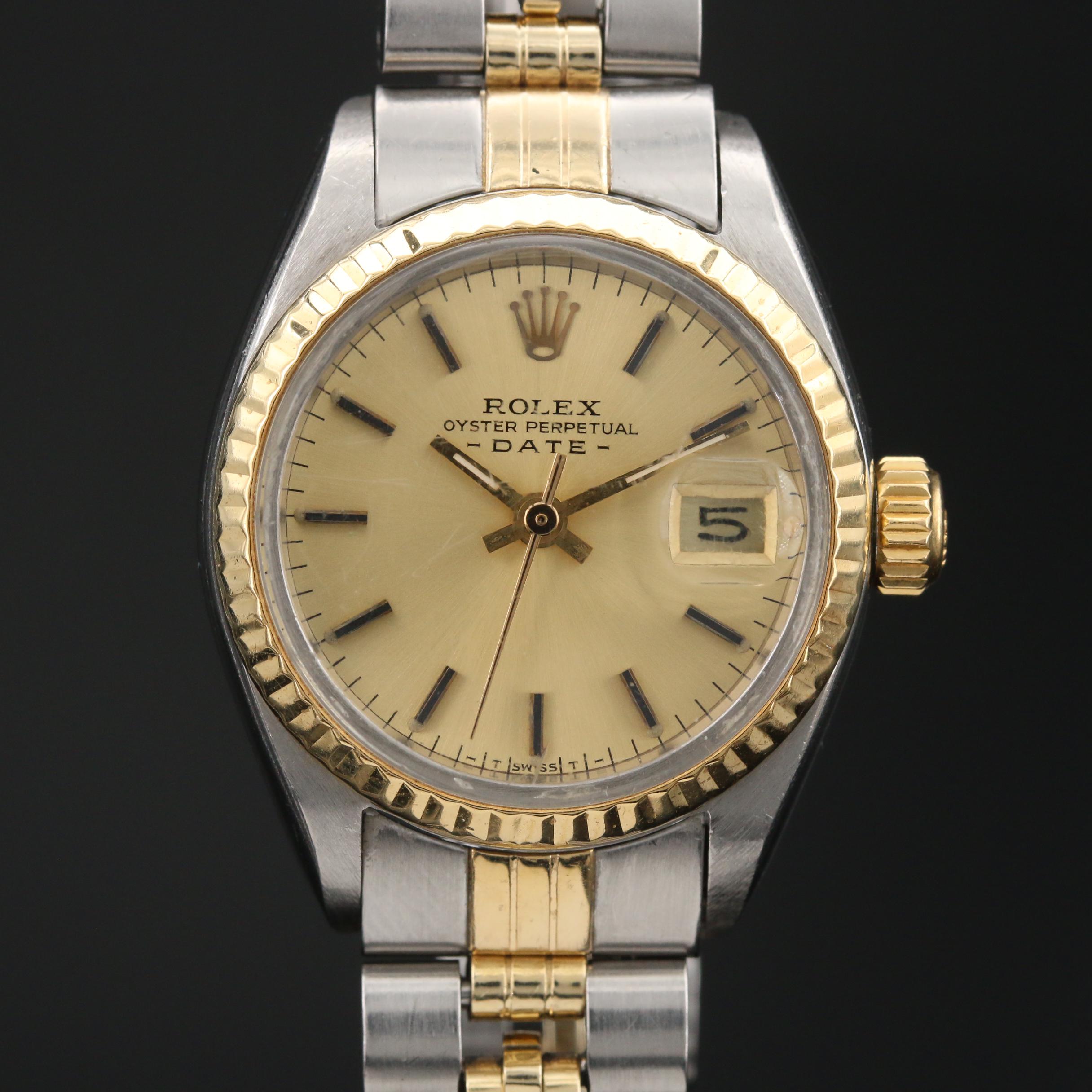 1978 Rolex Date 6917 14K Yellow Gold and Stainless Steel Automatic Watch