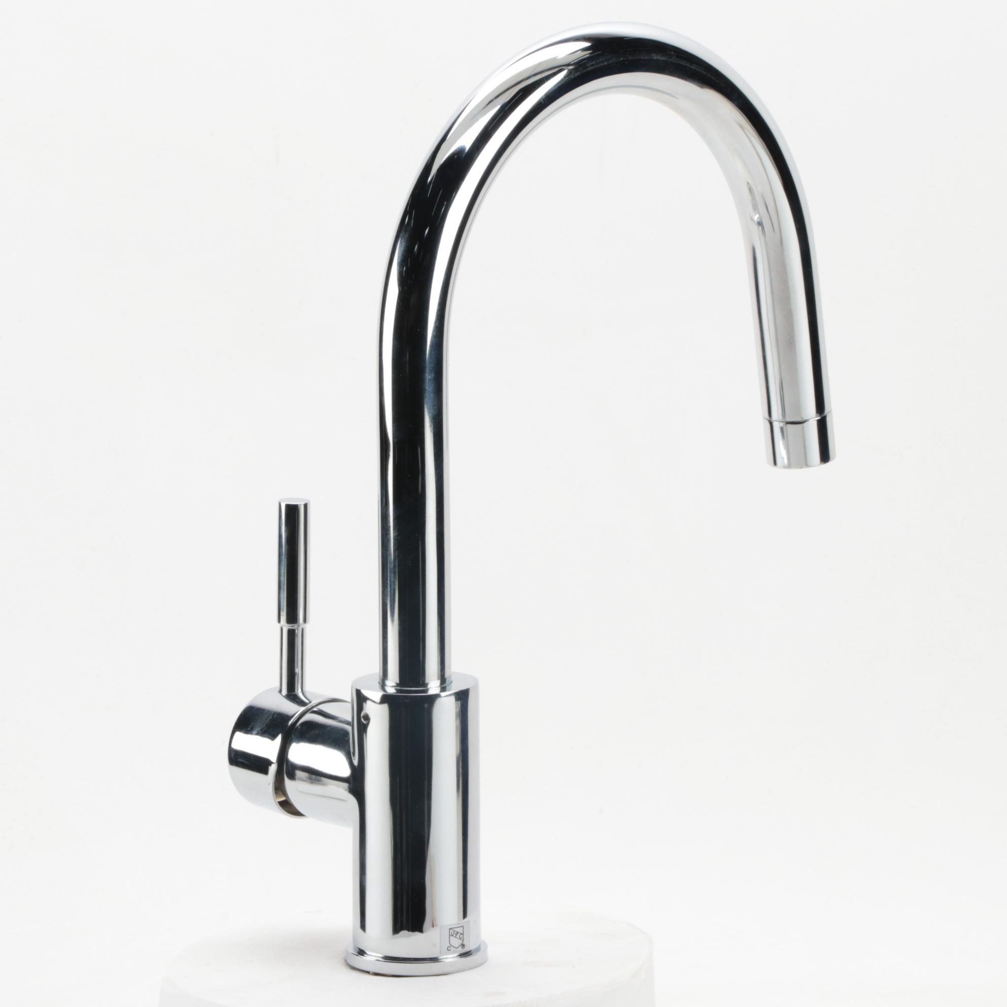 Chrome Finish Single-Hole Gooseneck Bathroom Faucet