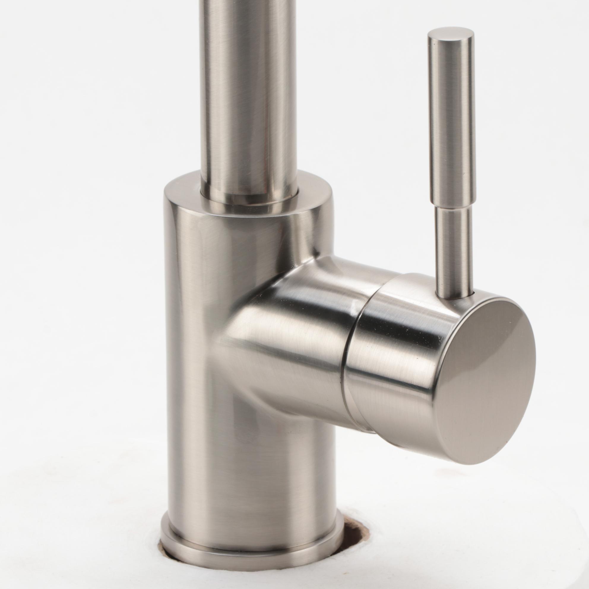 Casimir Brushed Nickel Finish Single-Hole Gooseneck Bathroom Faucet