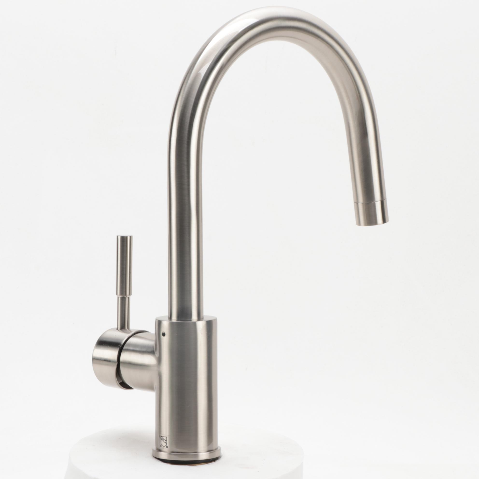 Casimir Brushed Nickel Finish Single-Hole Gooseneck Bathroom Faucet