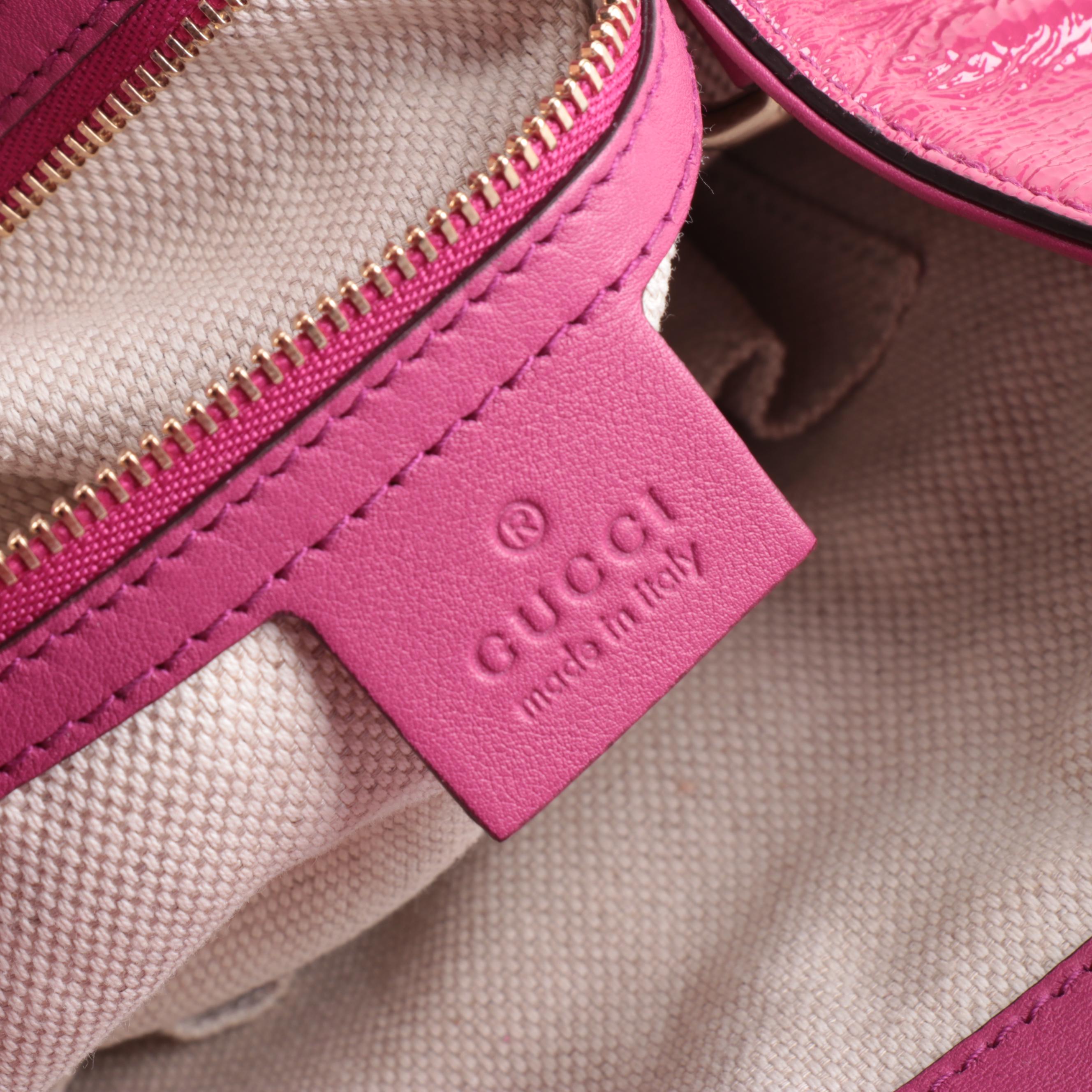 Gucci Soho Pink Patent Leather Two-Way Bag with Tassel