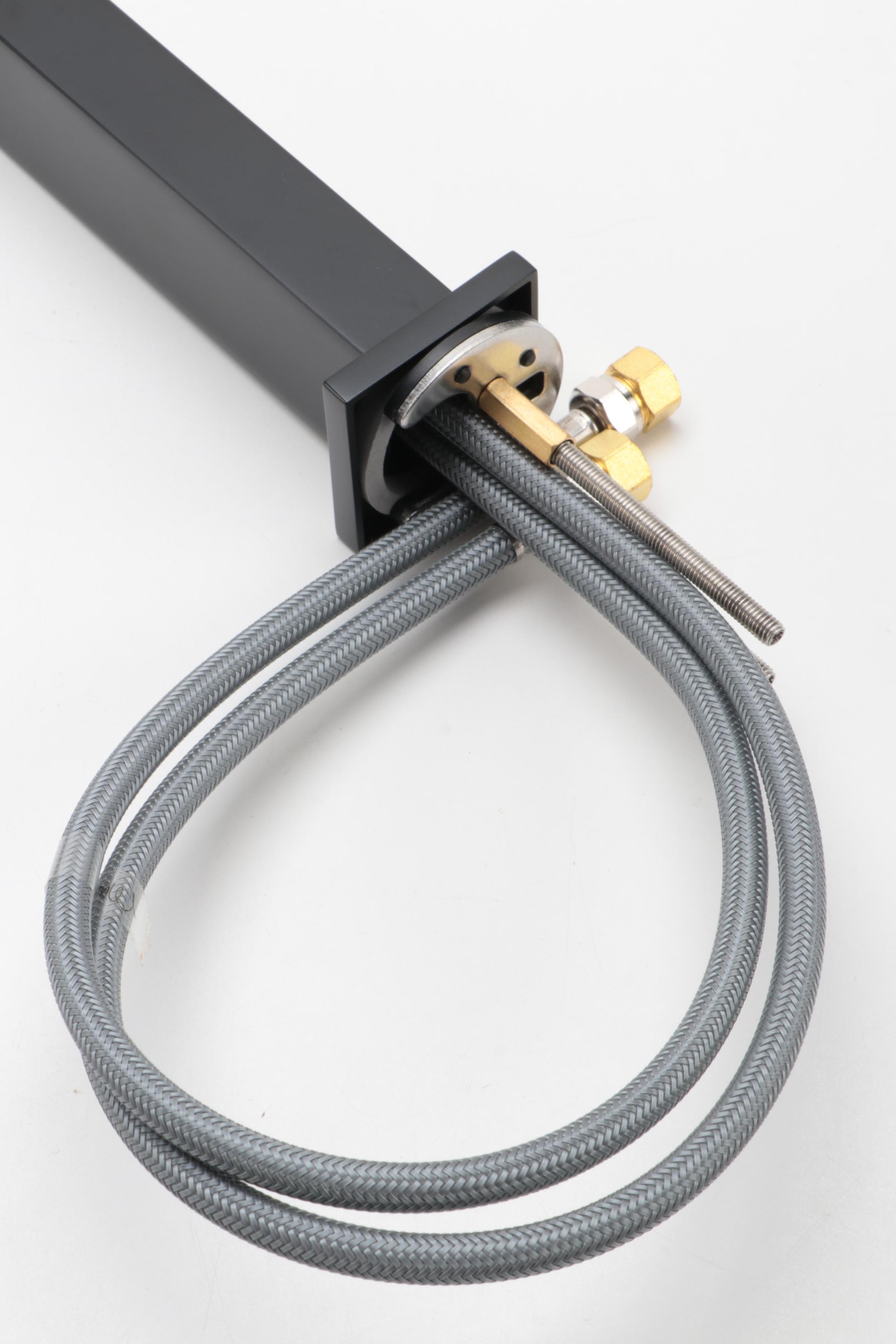 Matte Black Finish Single-Hole Vessel Faucet with Pop-Up Drain