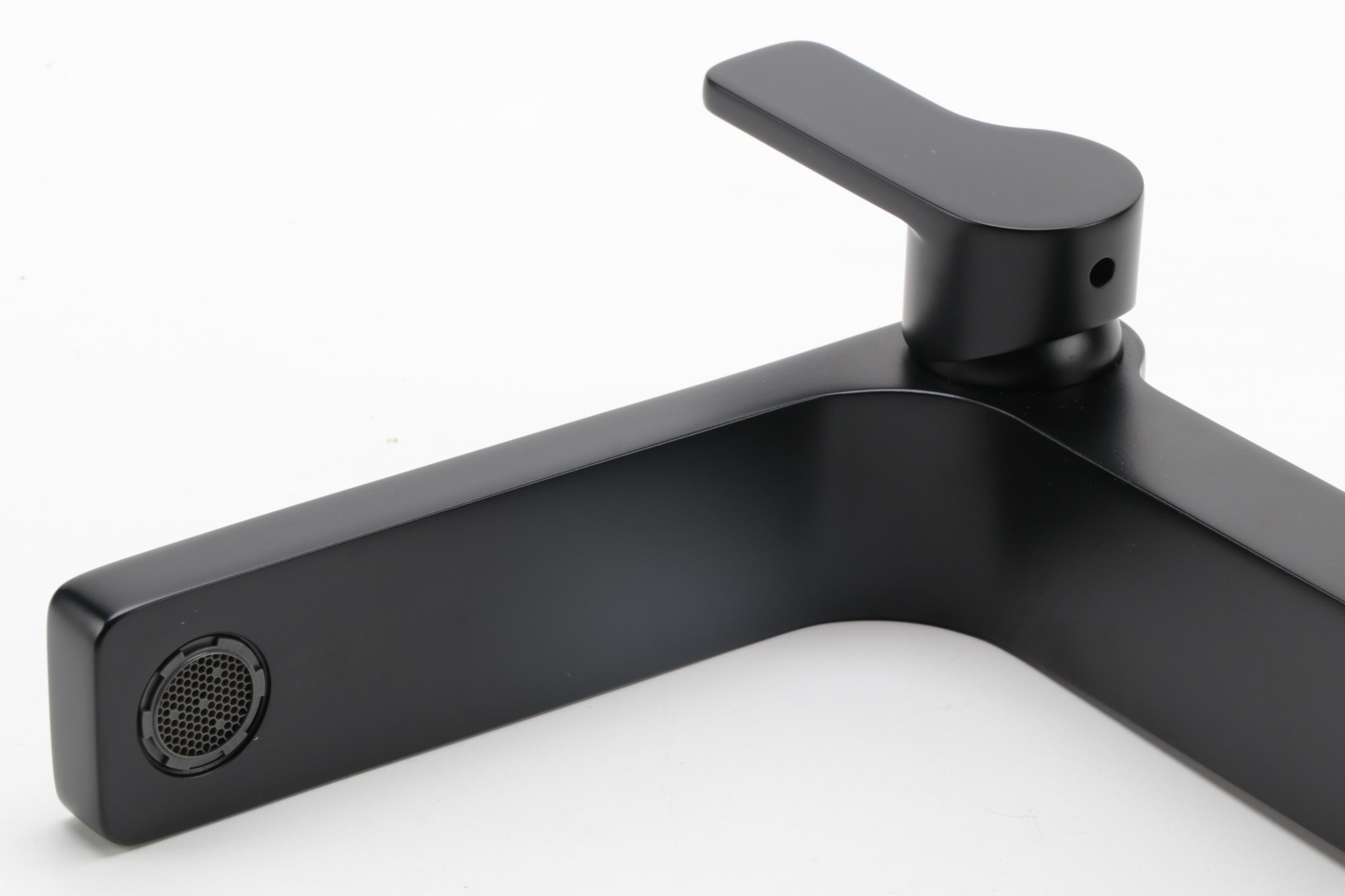 Matte Black Finish Single-Hole Vessel Faucet with Pop-Up Drain