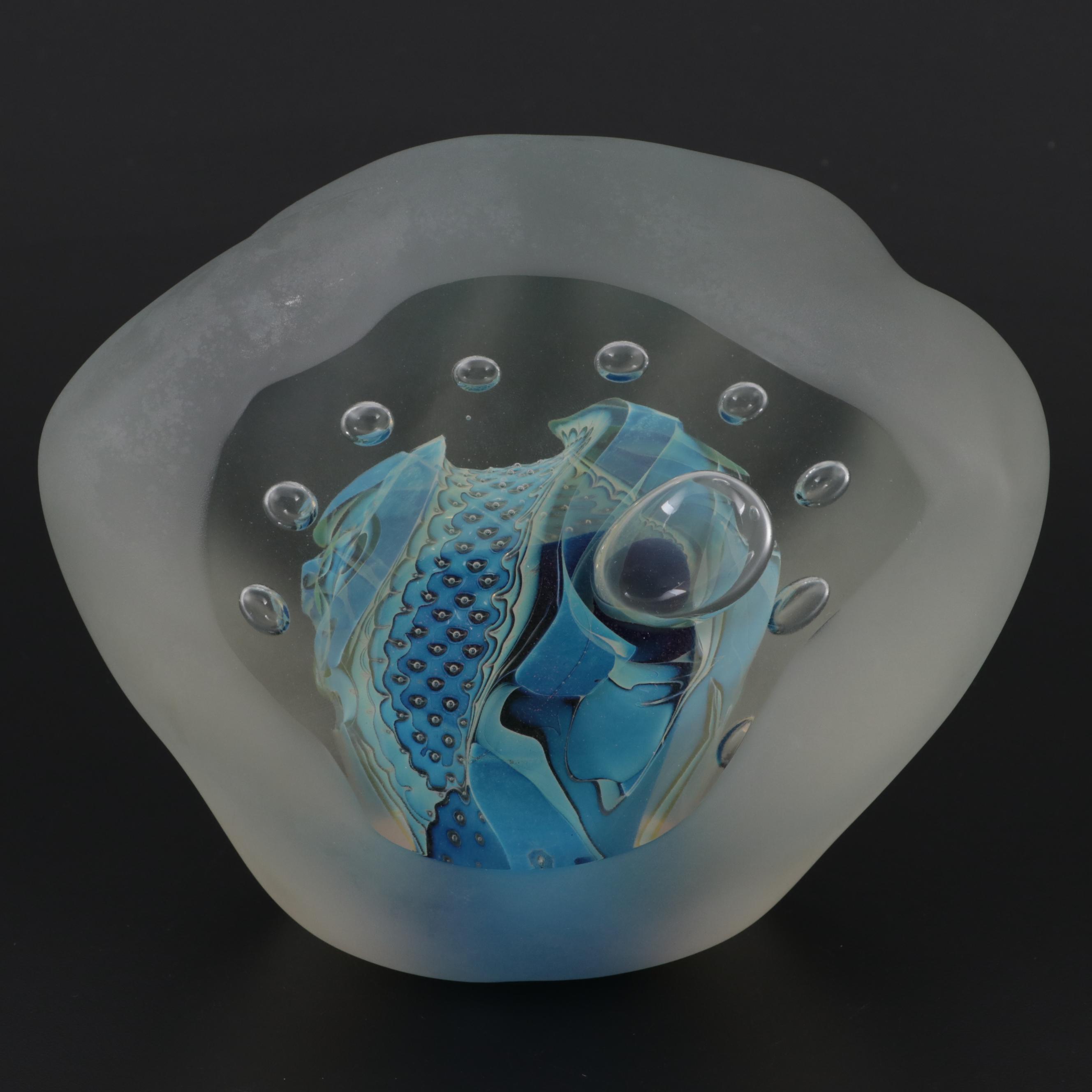 Robert Eickholt Handblown Art Glass Paperweight, 1990