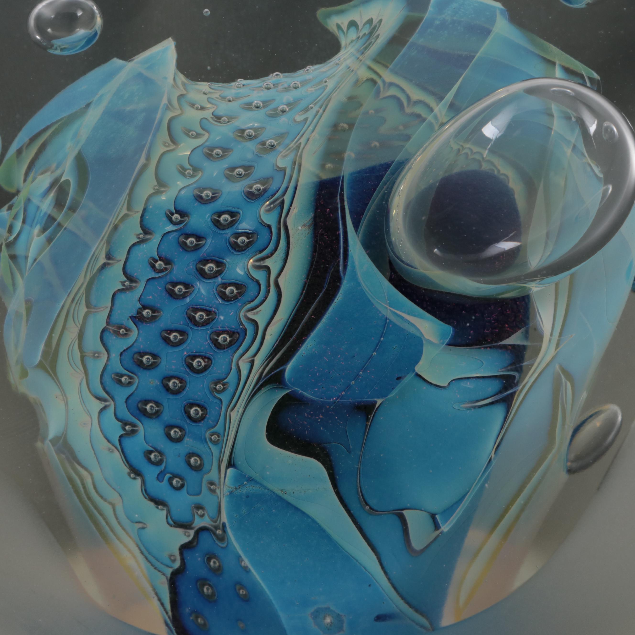 Robert Eickholt Handblown Art Glass Paperweight, 1990