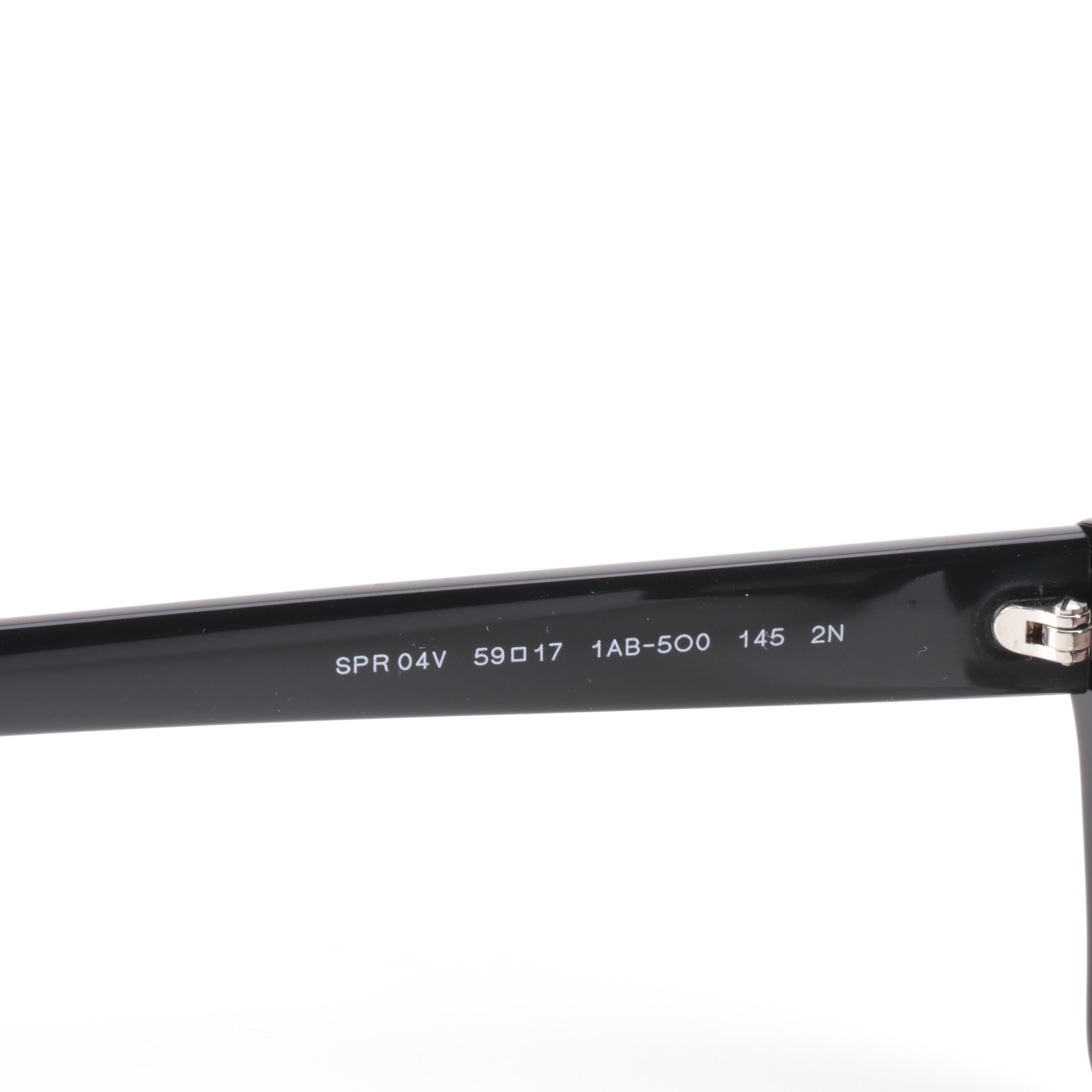 Prada SPR 04V Disguise Black Sunglasses with Case and Box