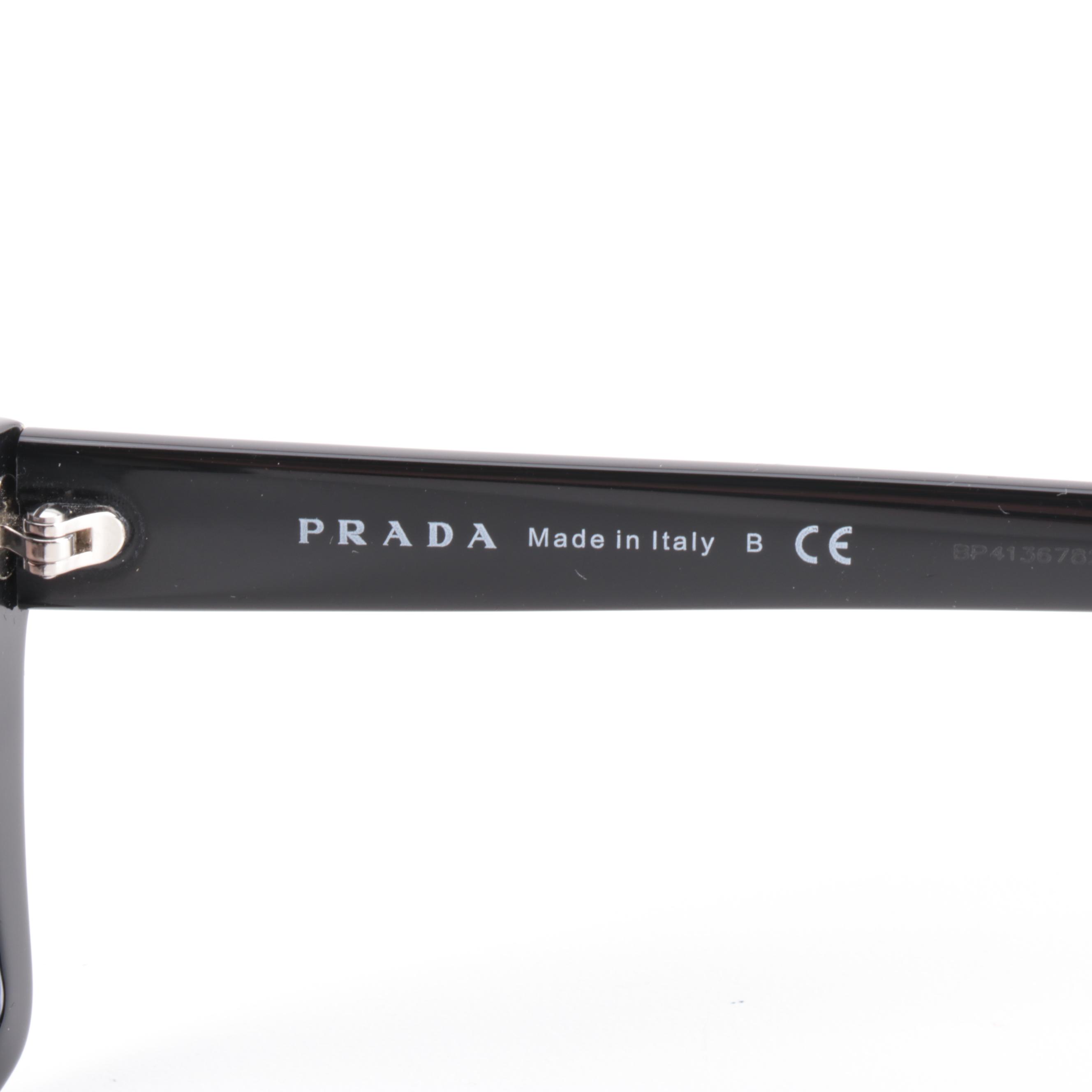 Prada SPR 04V Disguise Black Sunglasses with Case and Box