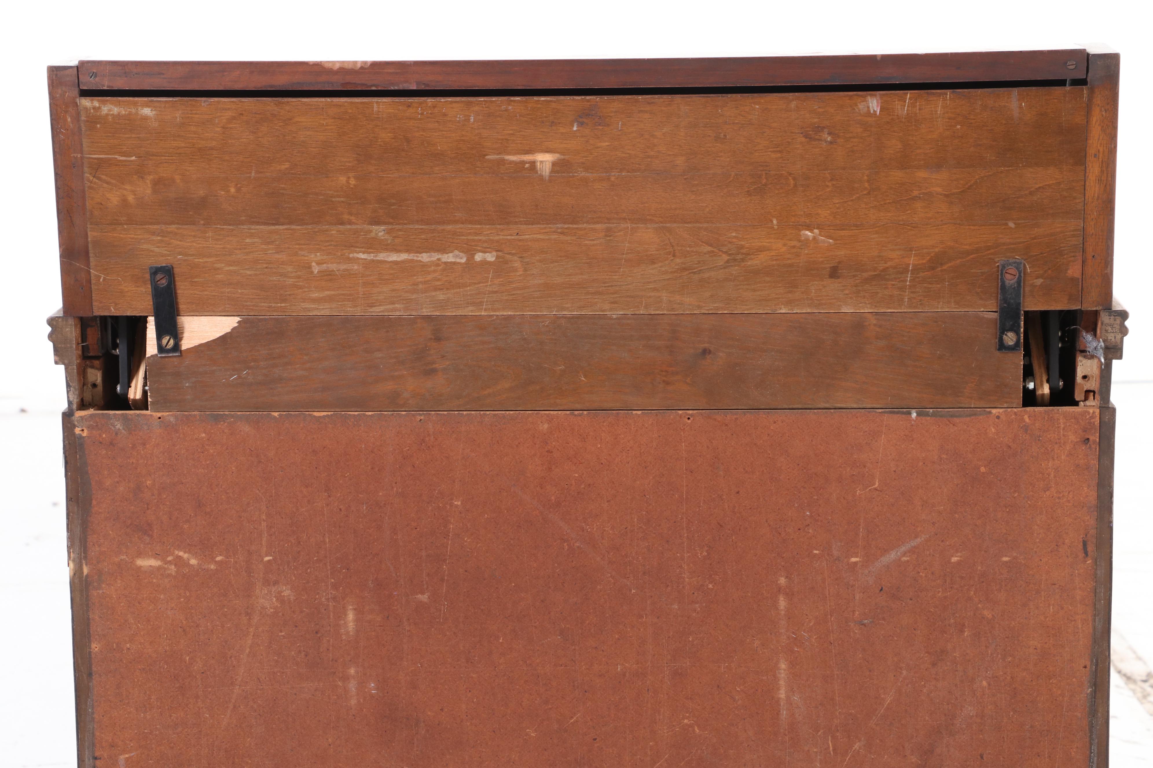 Donald Deskey for Hamilton Art Deco Walnut and Black Glass Dental Cabinet