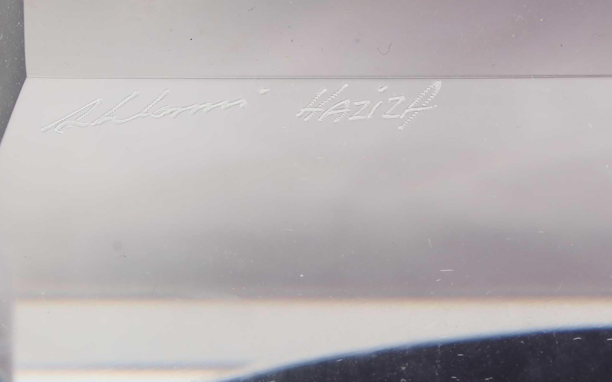 Shlomi Haziza Acrylic Sculpture of Purple Heart