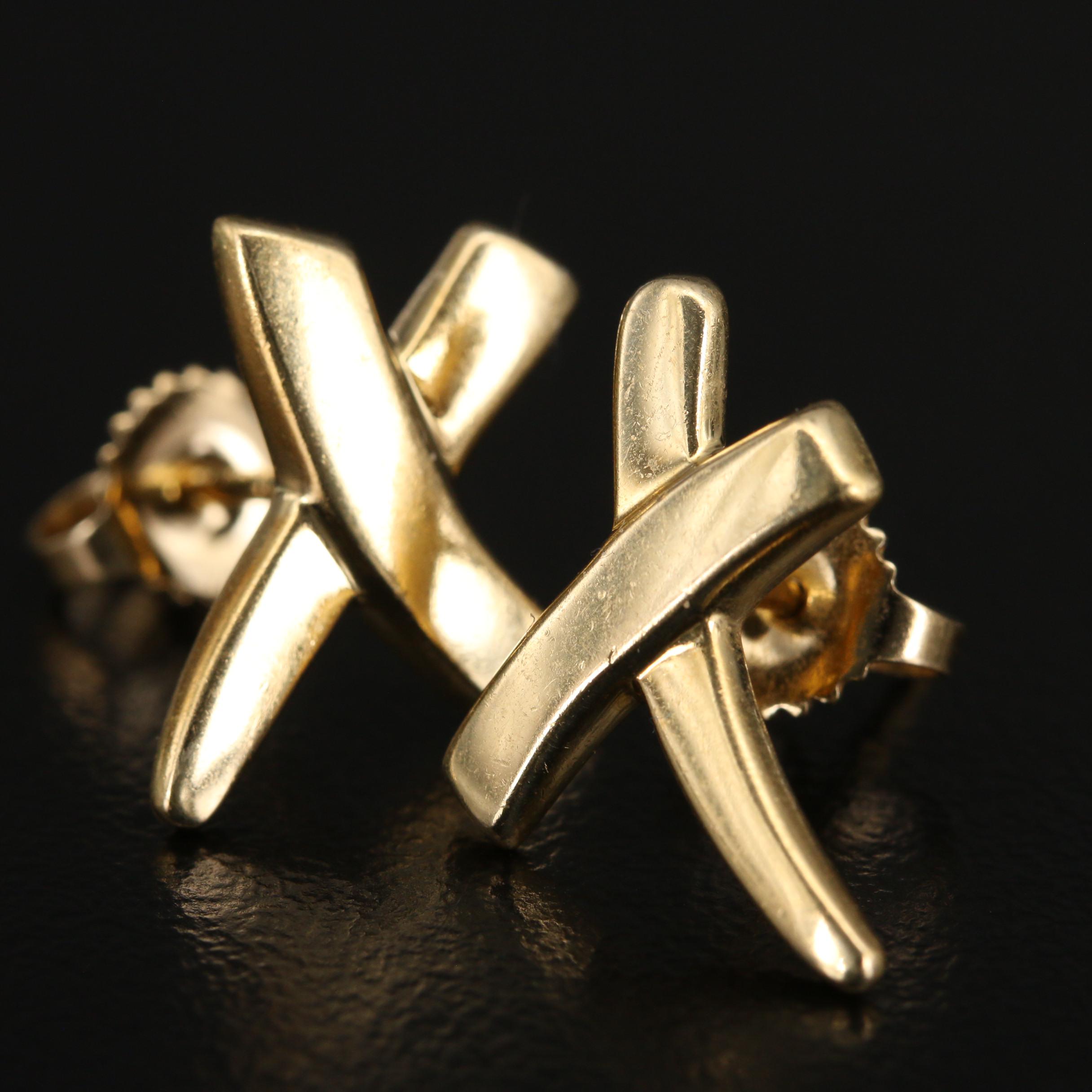 Paloma Picasso for Tiffany & Co. 18K Graffiti "X" Earrings