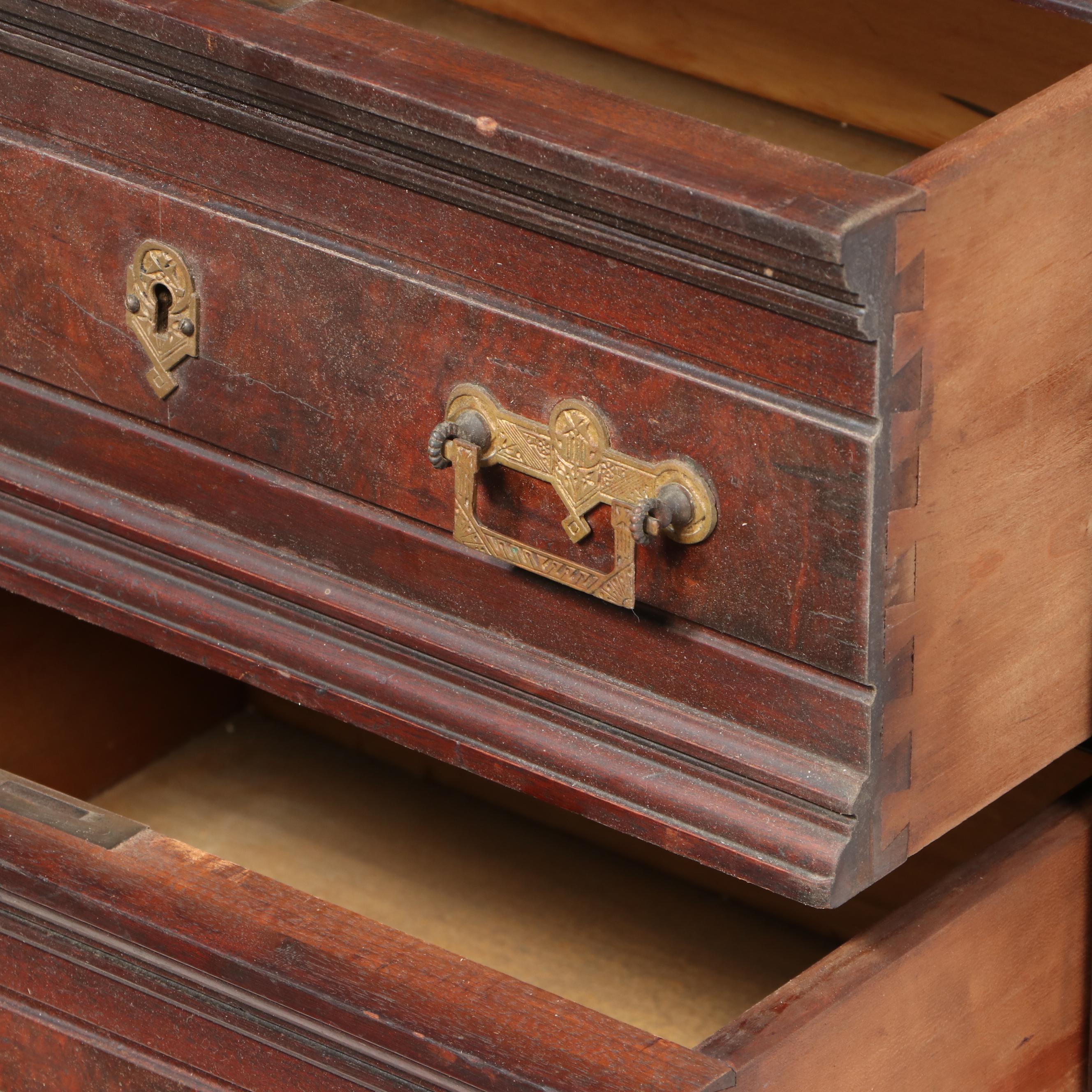 Victorian Walnut Library Bookcase, Late 19th to Early 20th Century