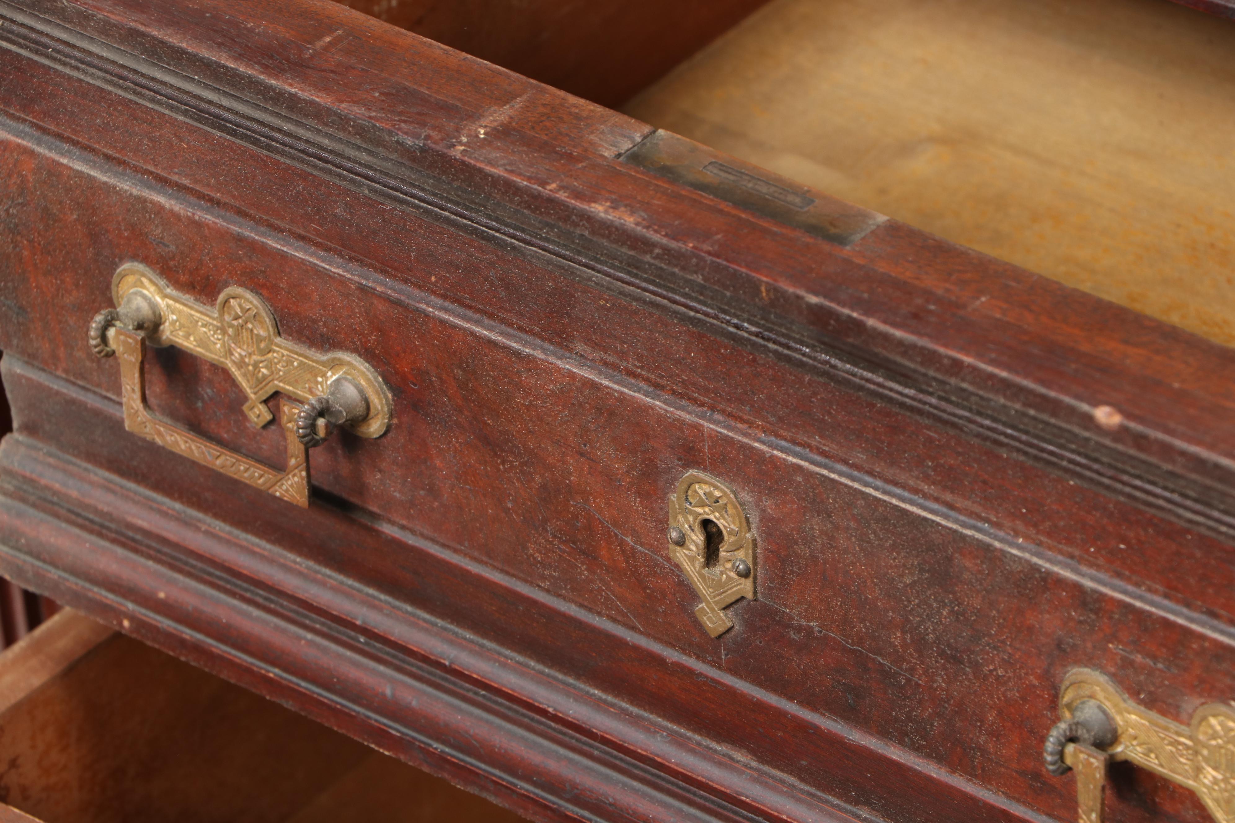 Victorian Walnut Library Bookcase, Late 19th to Early 20th Century