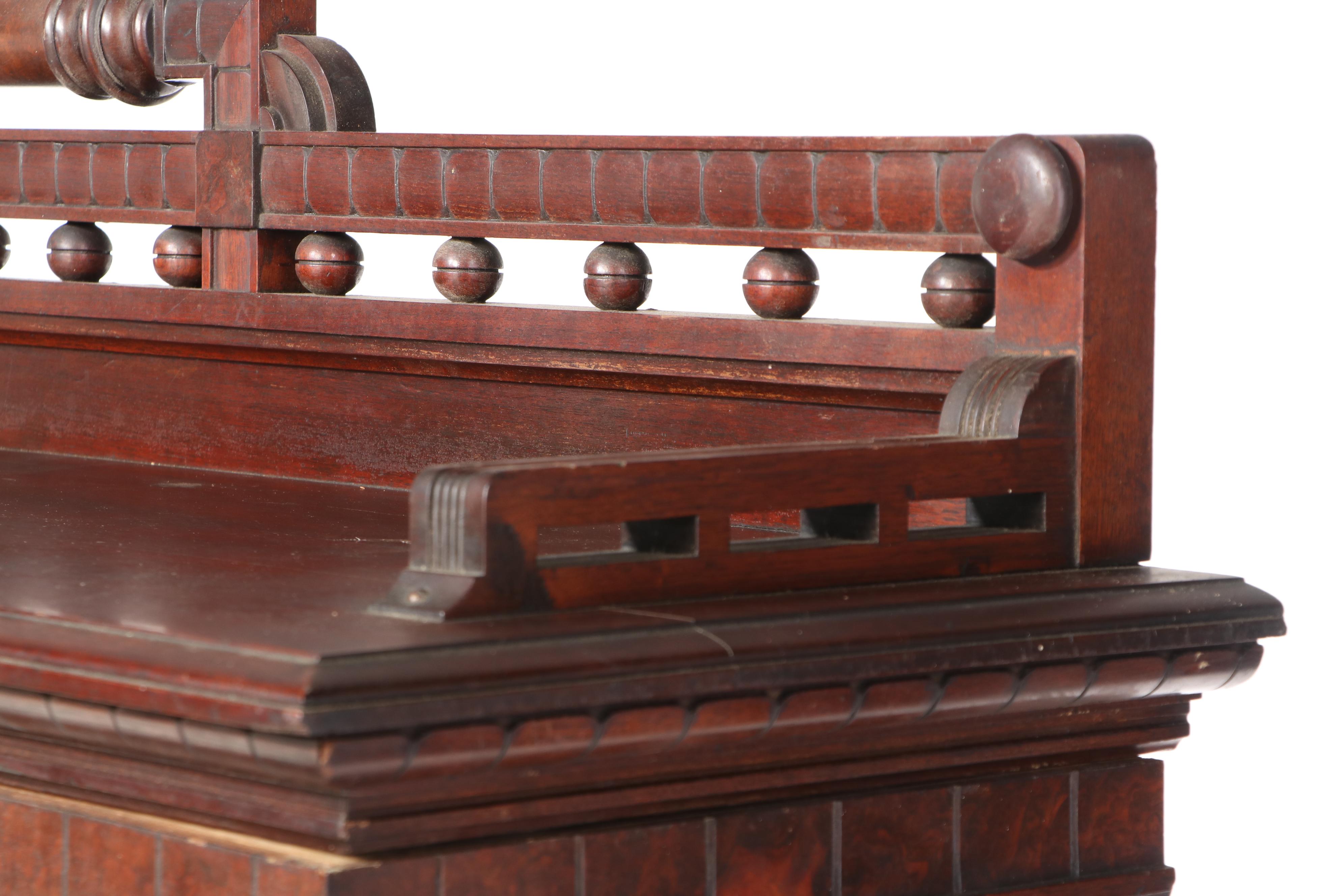 Victorian Walnut Library Bookcase, Late 19th to Early 20th Century