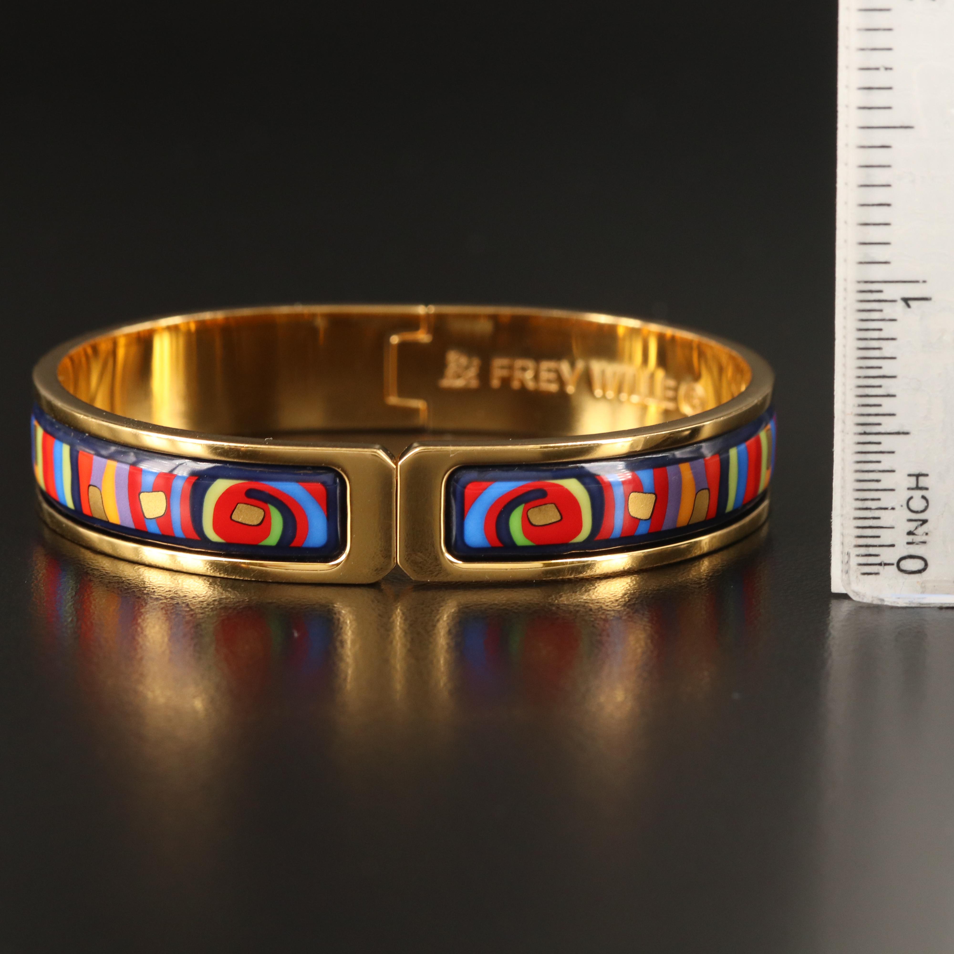 Frey Wille Enamel "Hundertwasser Spiral of Life" Jewelry Set