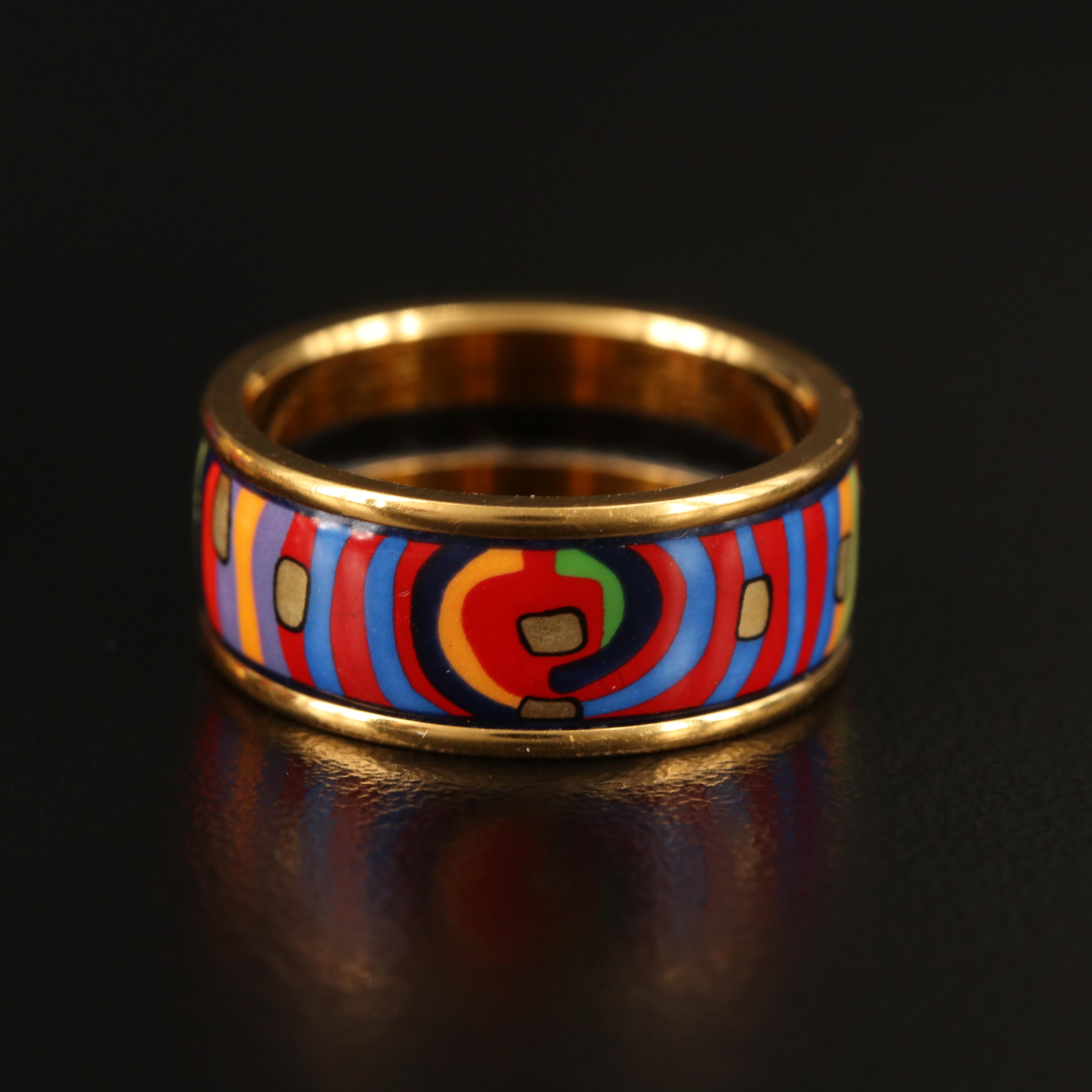 Frey Wille Enamel "Hundertwasser Spiral of Life" Jewelry Set