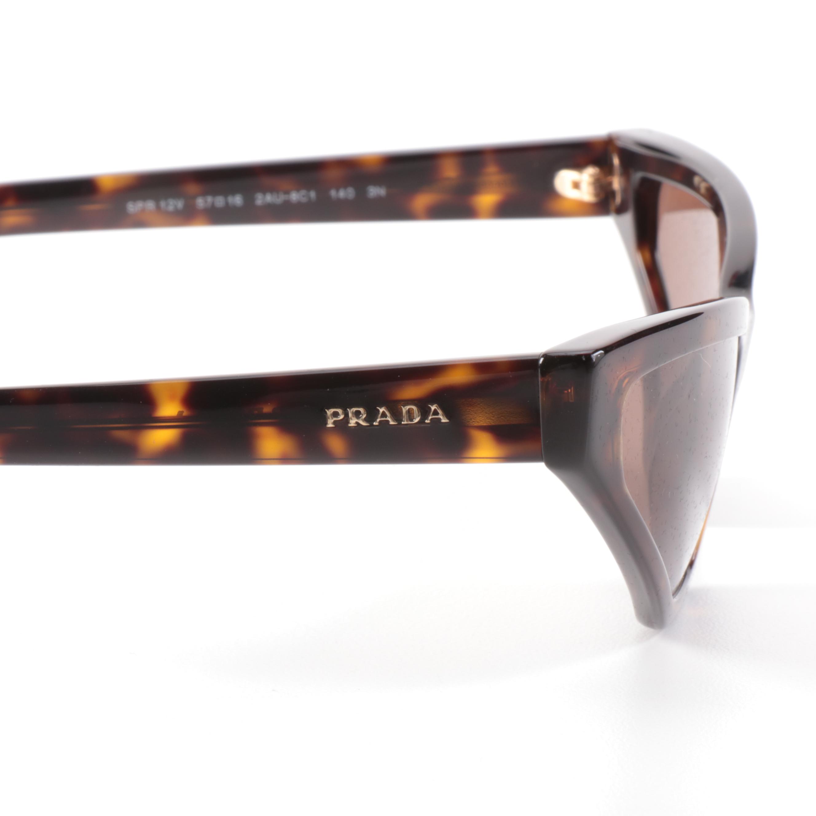 Prada Avant Garde Cat Eye Sunglasses in Tortoise with Case and Box