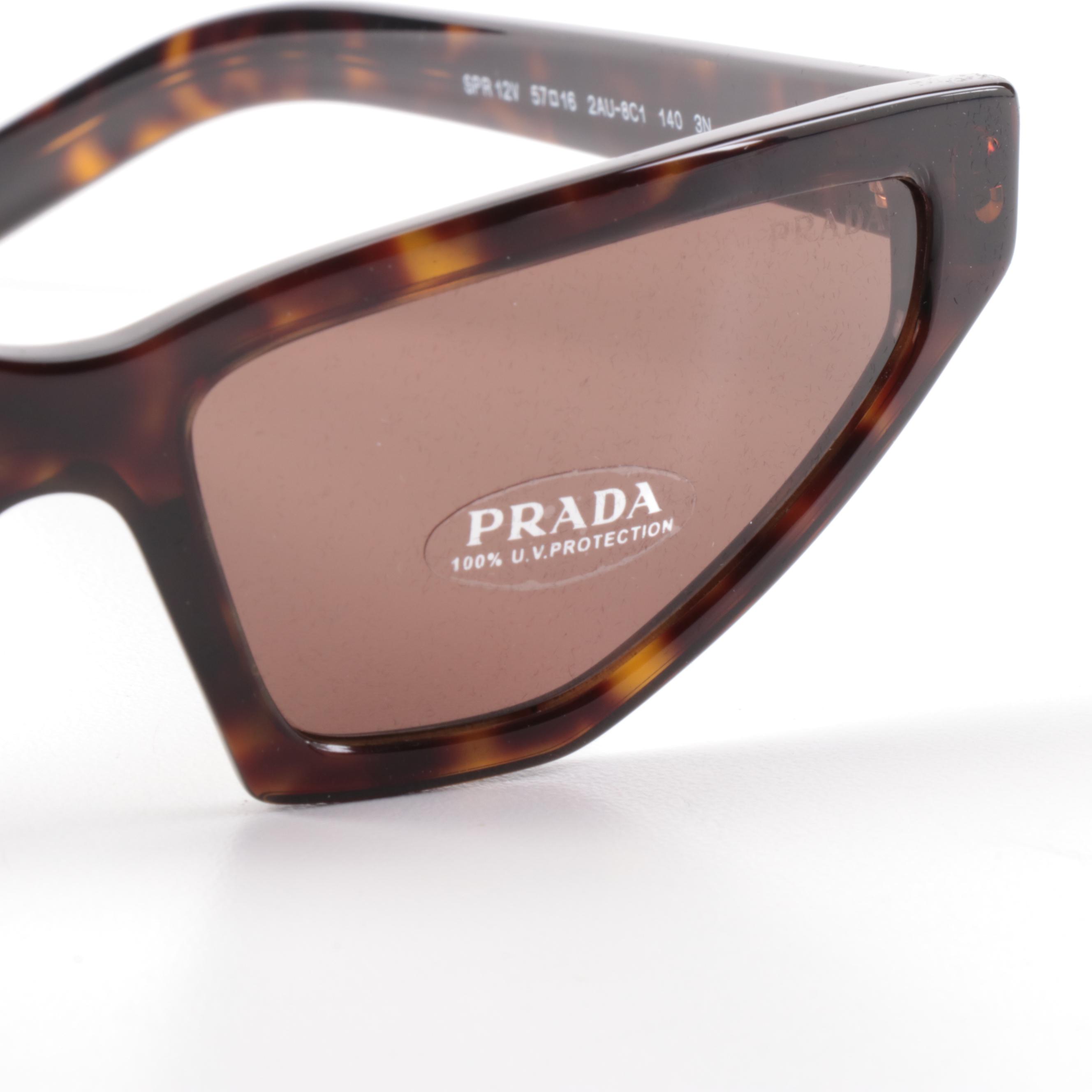 Prada Avant Garde Cat Eye Sunglasses in Tortoise with Case and Box