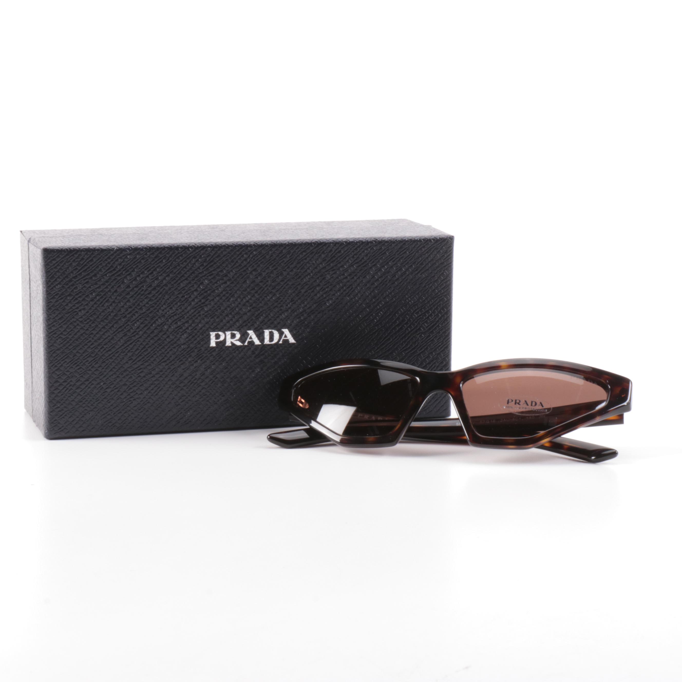Prada Avant Garde Cat Eye Sunglasses in Tortoise with Case and Box