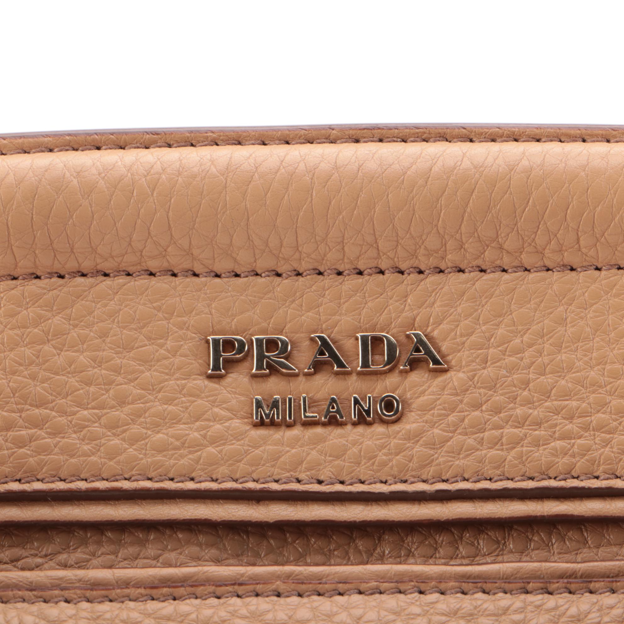 Prada Two-Way Tote in Nude Vitello Daino Leather