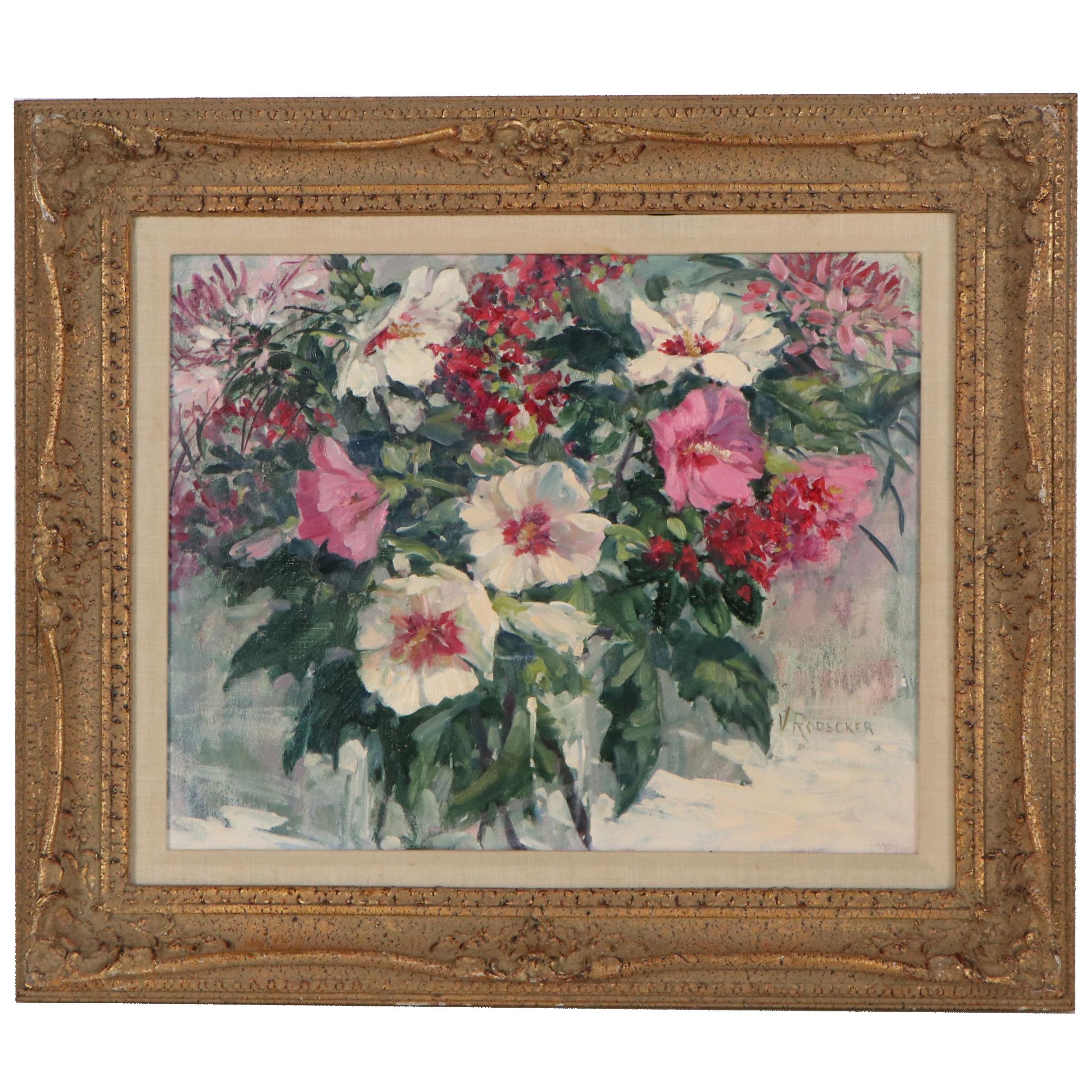 Virginia Rodecker Jarboe Oil Painting "Rose of Sharon"