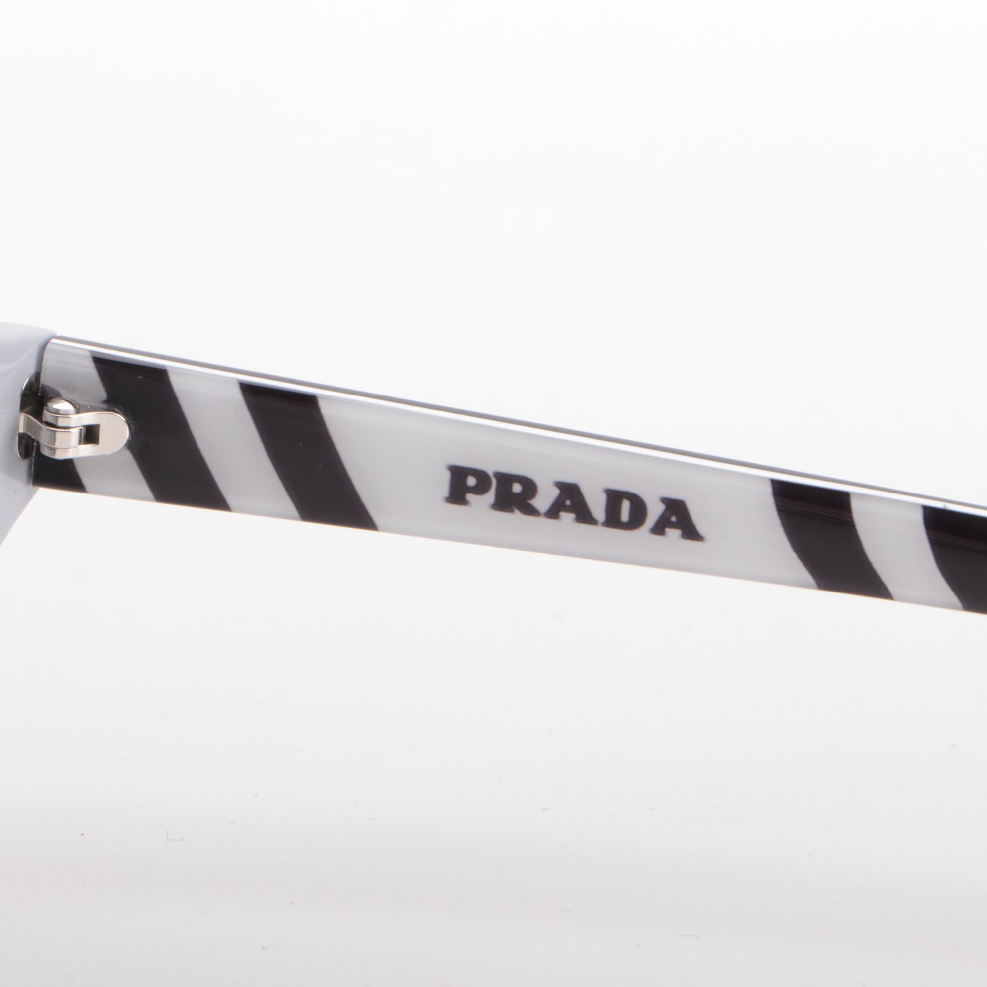 Prada SPR12V Black and White Camouflage Butterfly Sunglasses with Case and Box