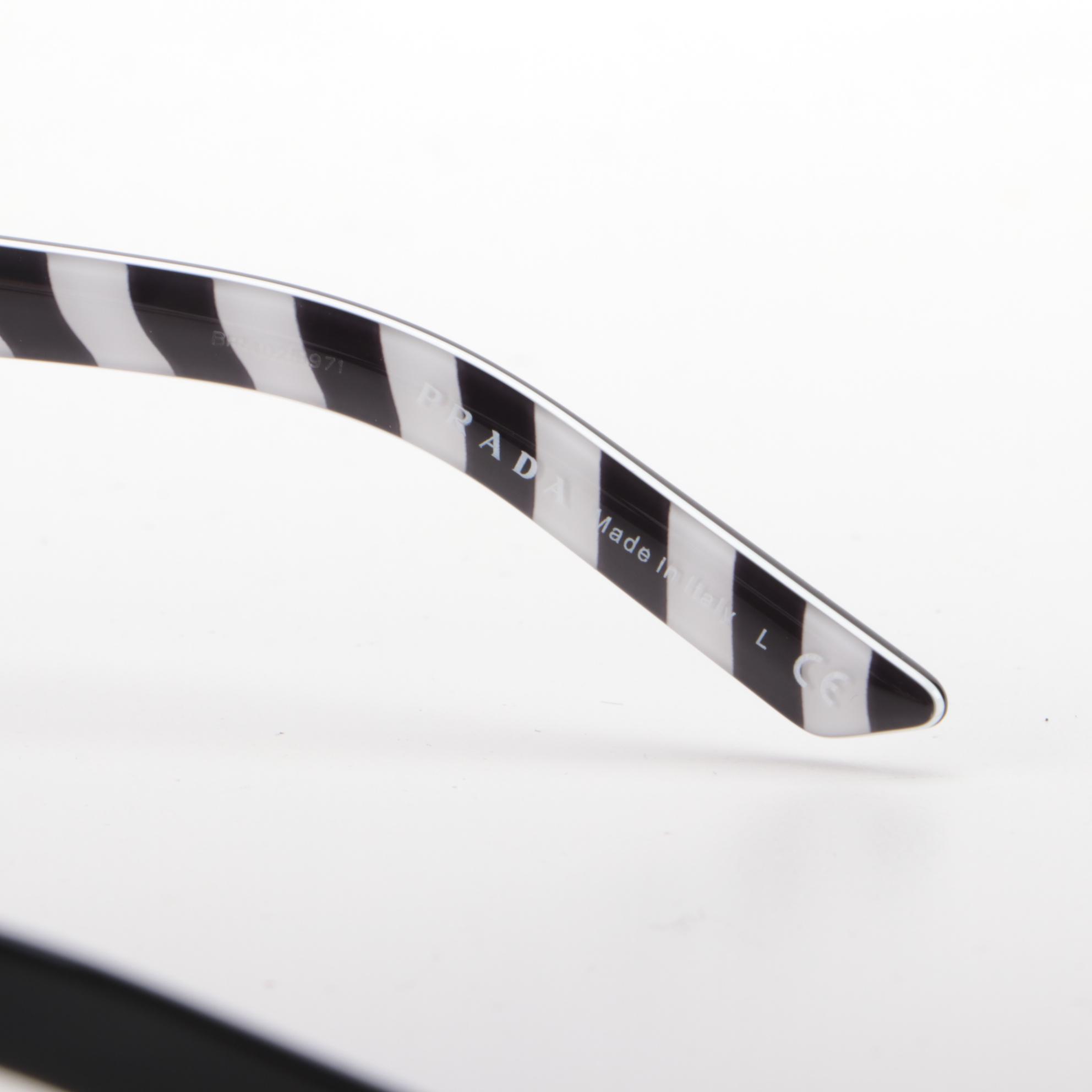 Prada SPR12V Black and White Camouflage Butterfly Sunglasses with Case and Box