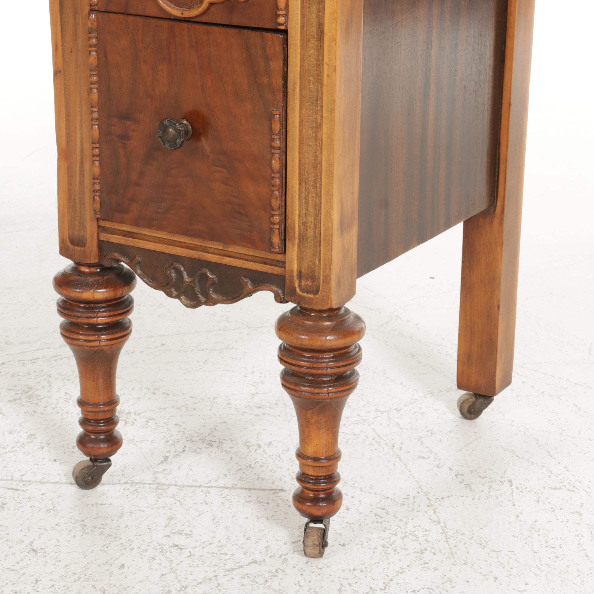Art Deco Vanity Table with Mirror and Stool, Early to Mid 20th Century