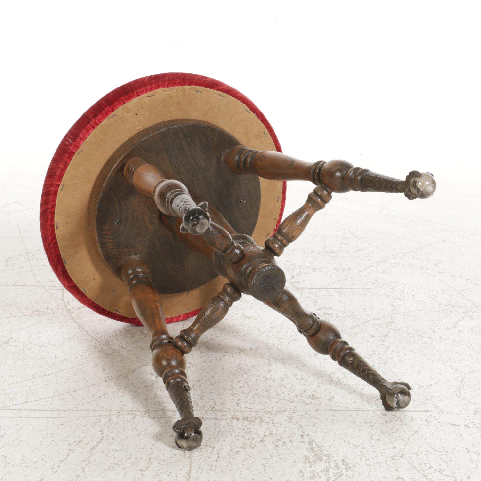 Art Deco Vanity Table with Mirror and Stool, Early to Mid 20th Century