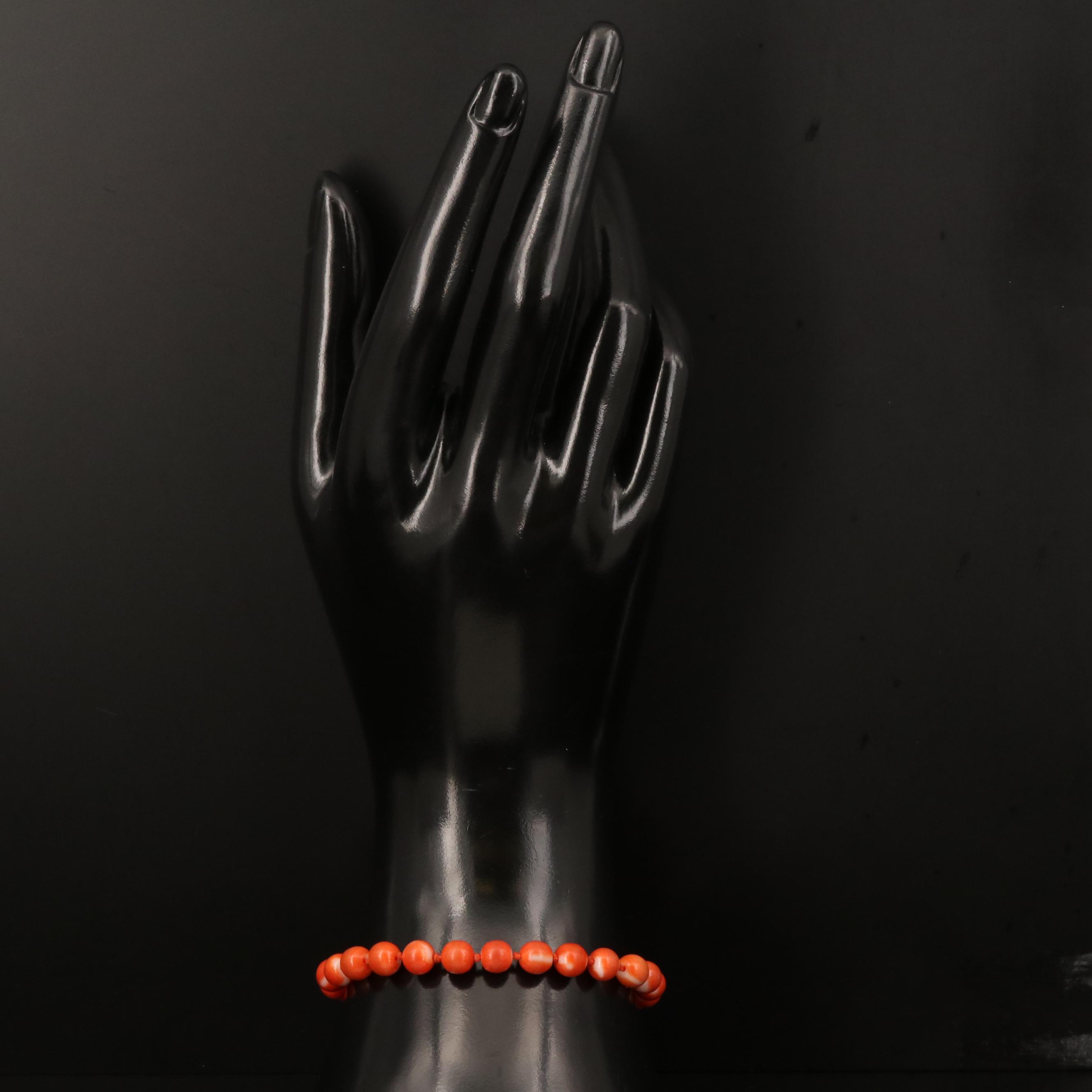 14K Coral Beaded Bracelet