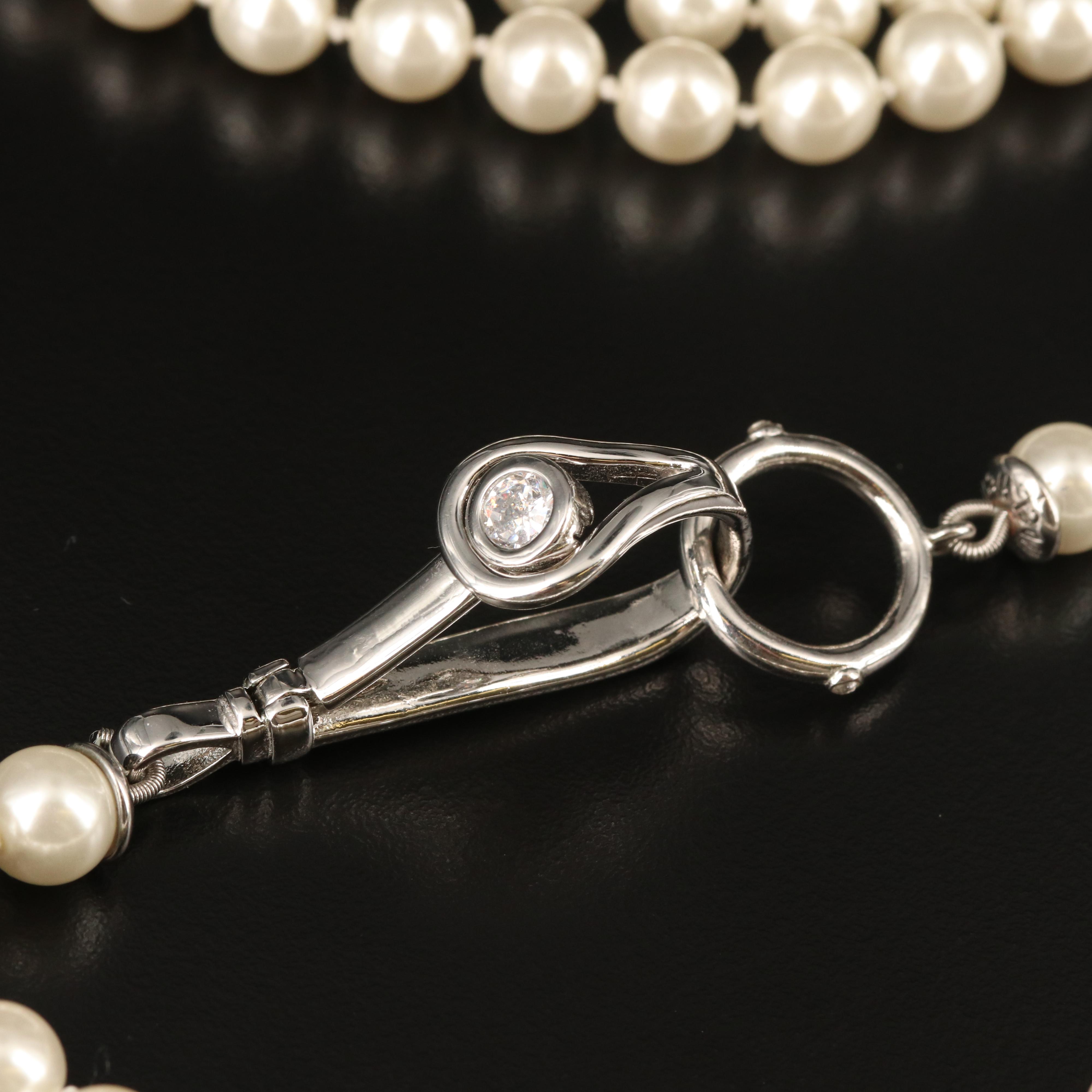 Henri Bendel Faux Pearl Necklace and Enamel Bangle with Tory Burch Cuff