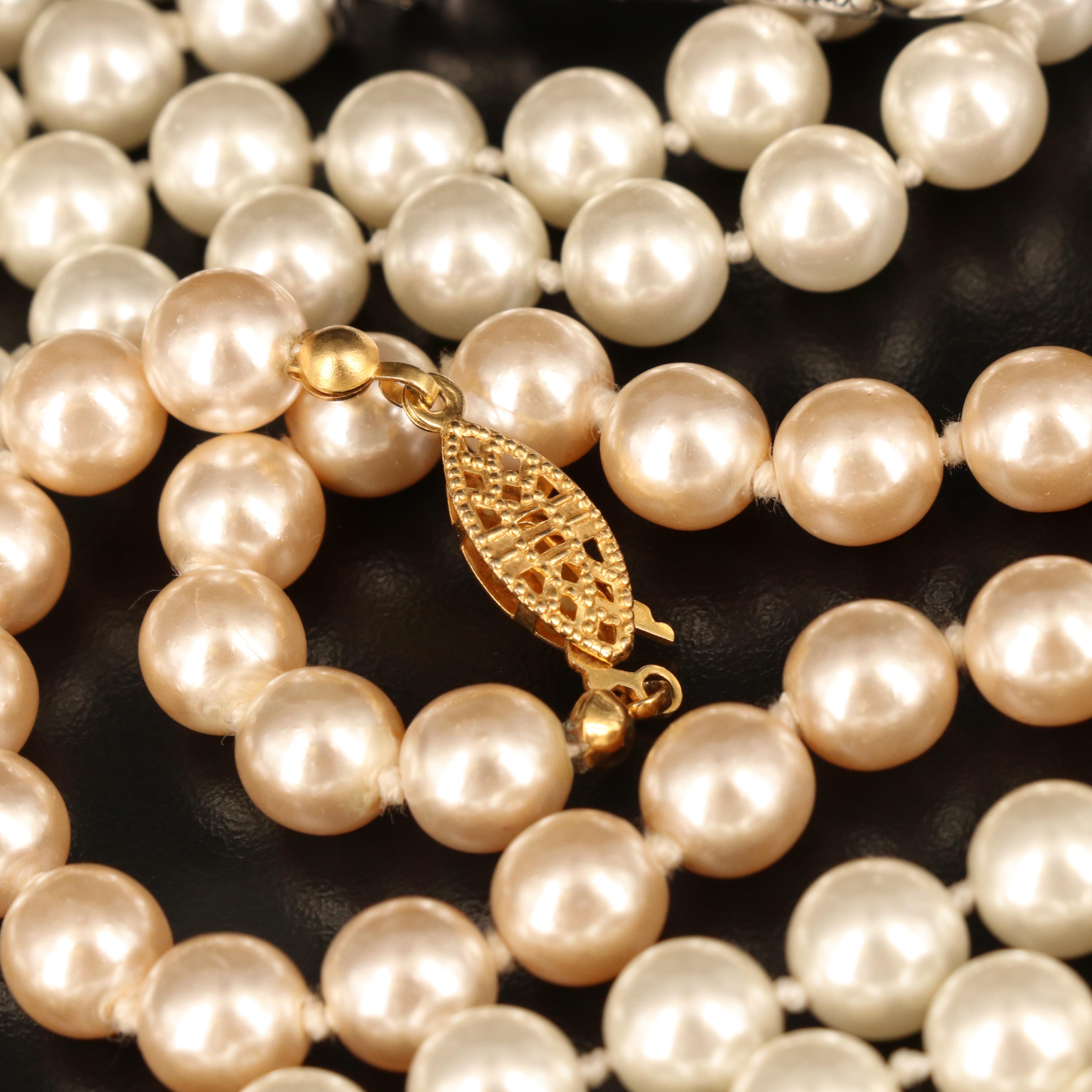 Henri Bendel Faux Pearl Necklace and Enamel Bangle with Tory Burch Cuff