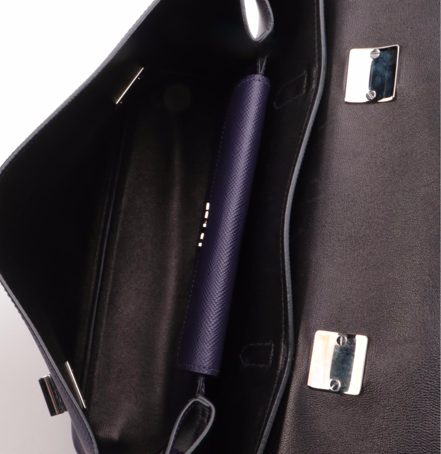 Prada Medium Half-Flap Satchel Bag in Purple Saffiano Leather