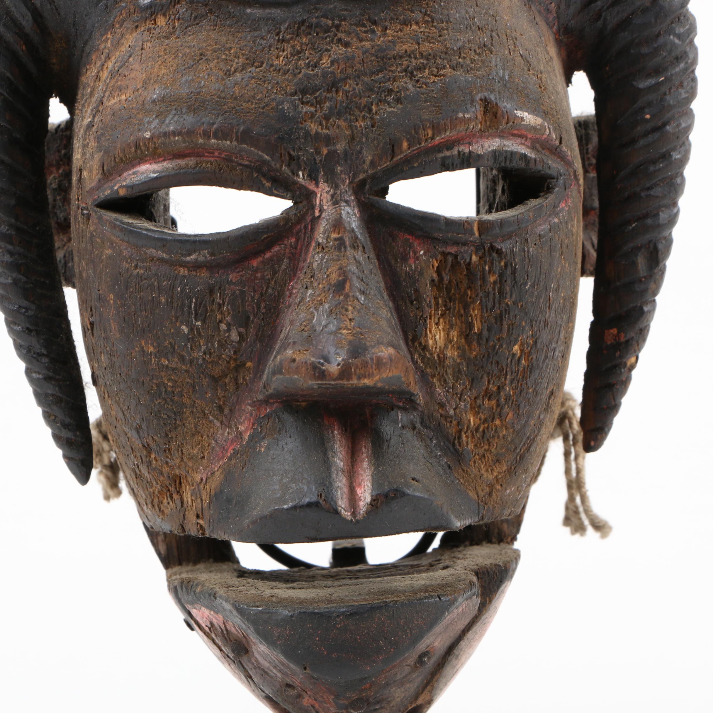 Ogoni Articulated Polychrome Wood Mask, West Africa
