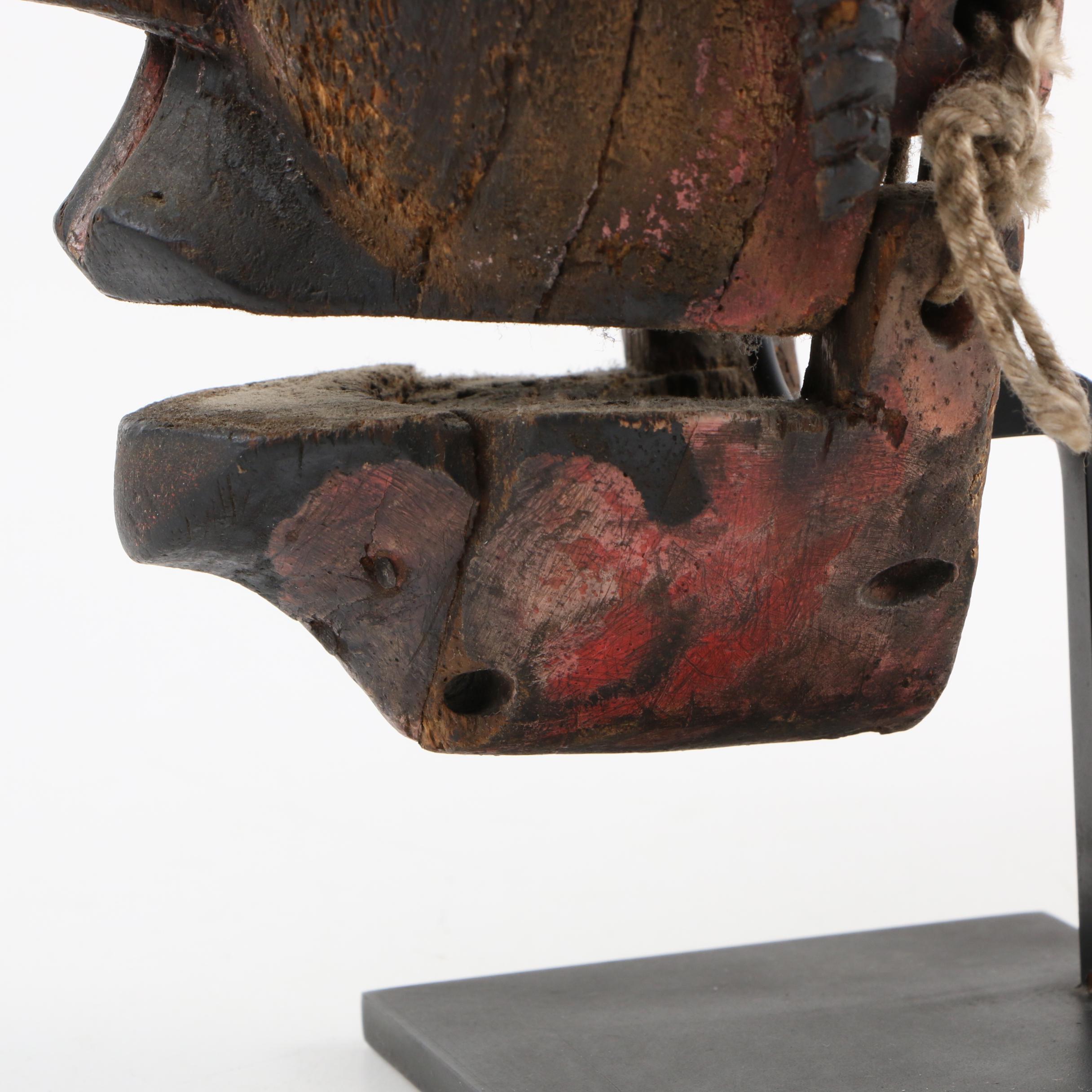 Ogoni Articulated Polychrome Wood Mask, West Africa