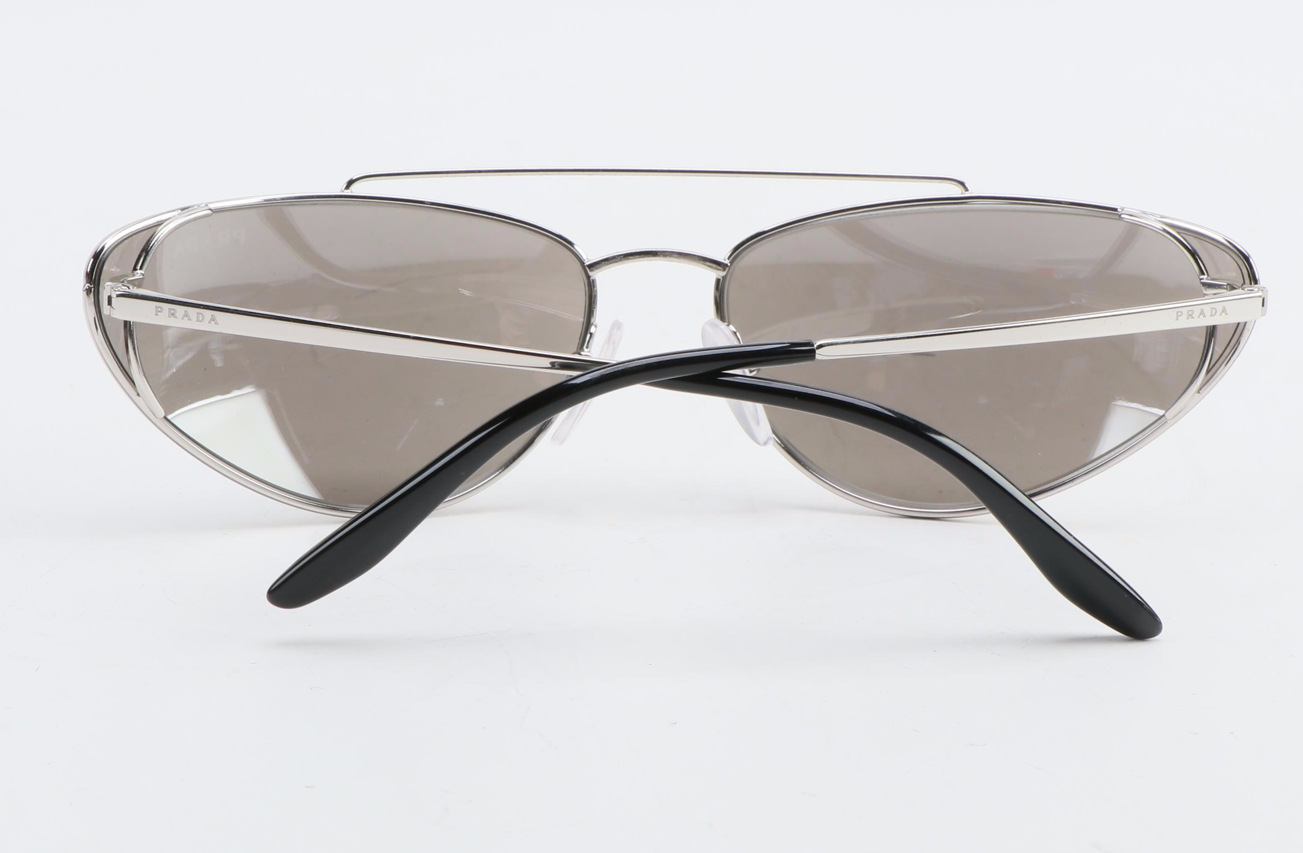 Prada SPR62V Mirrored Catwalk Sunglasses with Case and Box